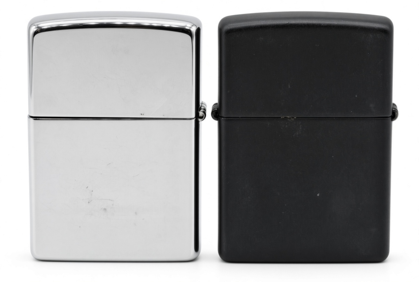 2010 Zippo Lighters, Chrome & Black Matte Pair