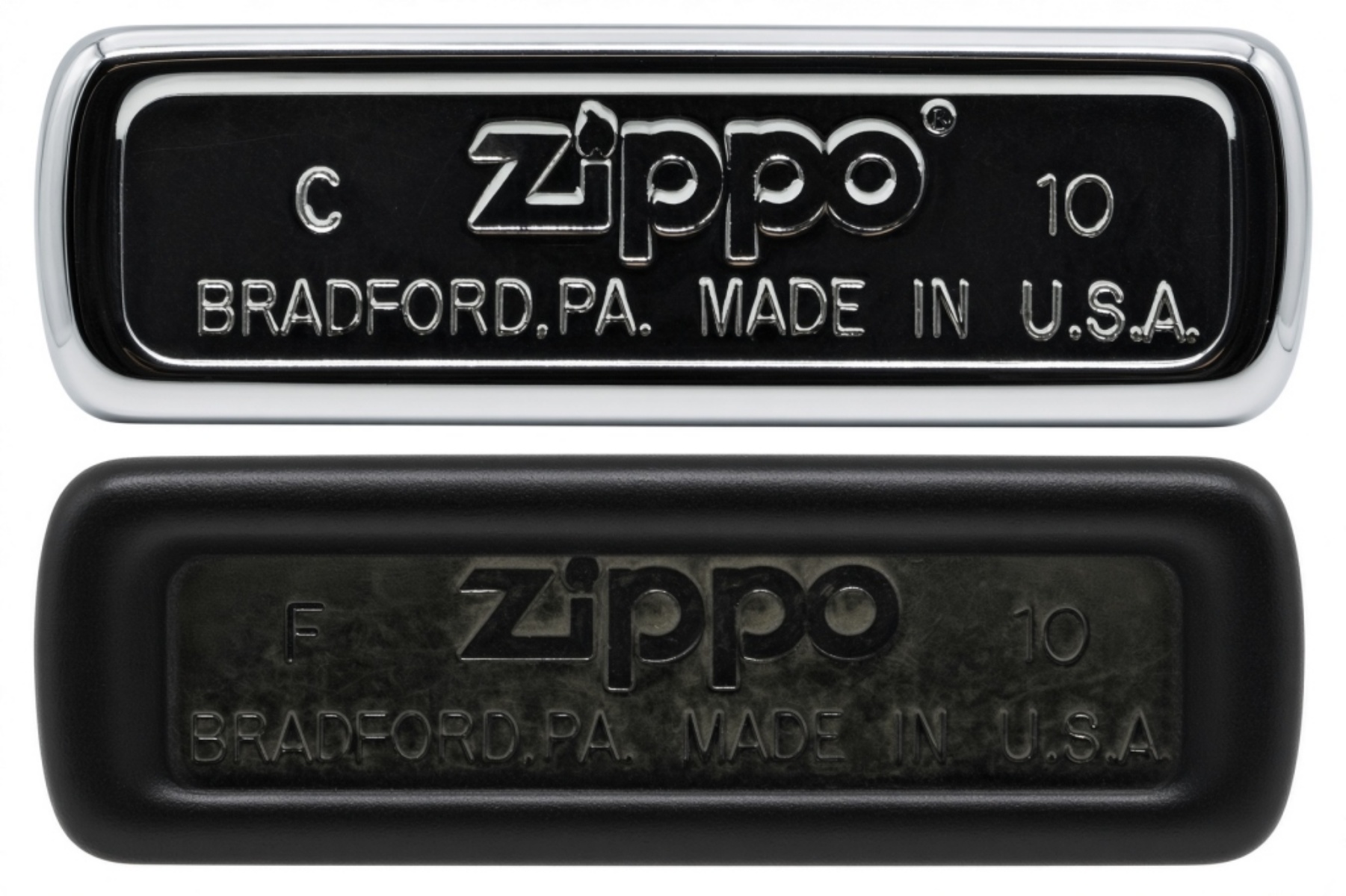 2010 Zippo Lighters, Chrome & Black Matte Pair
