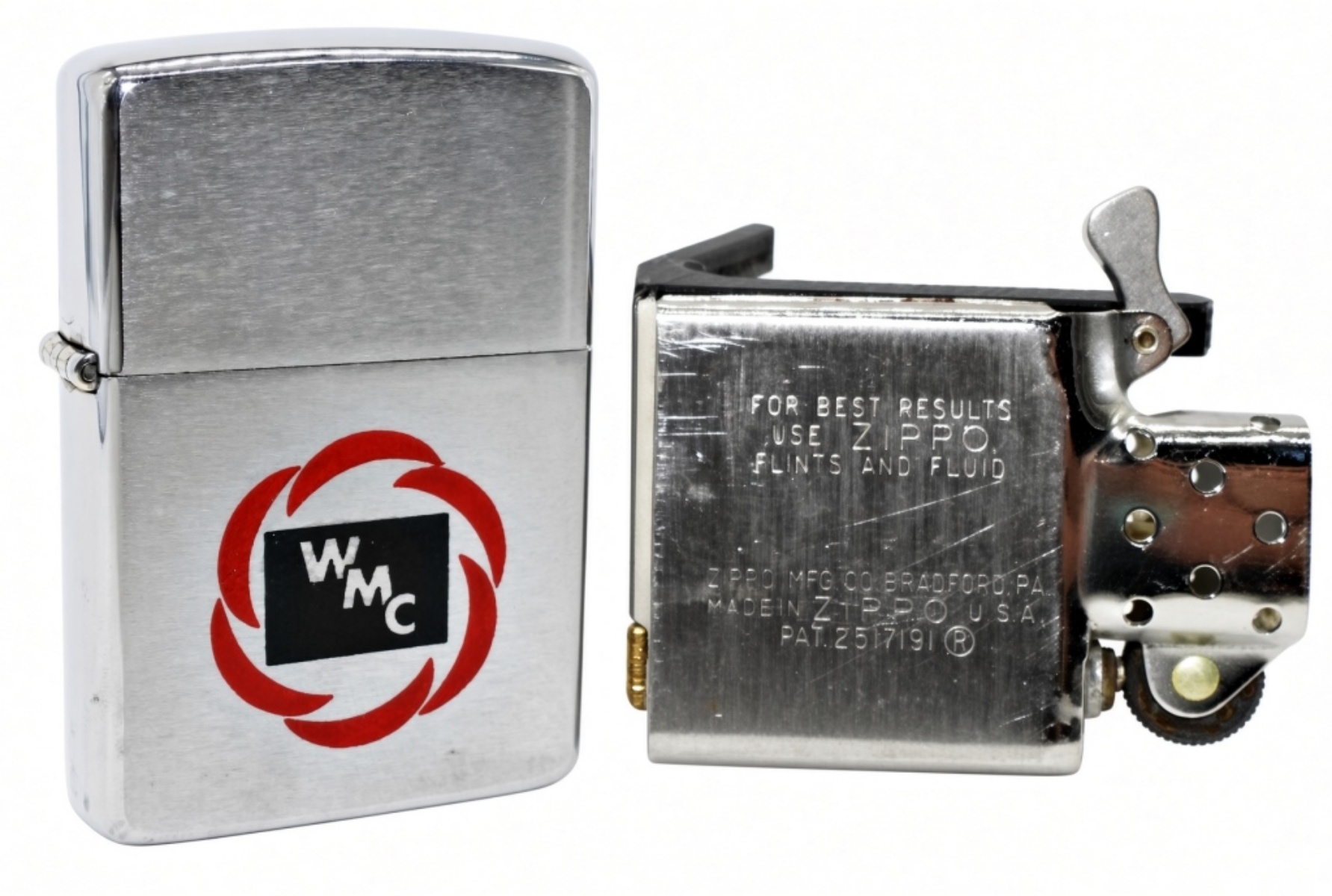 Five Zippo Lighters w/ Advertising & Blanks