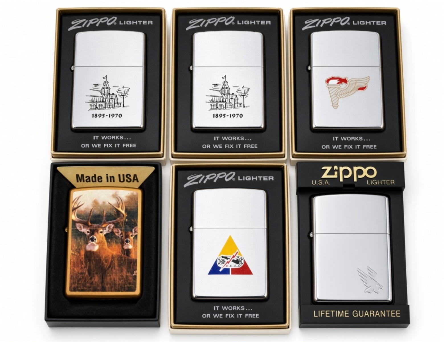 Zippo Lighter Collection - 6 Unfired Lighters