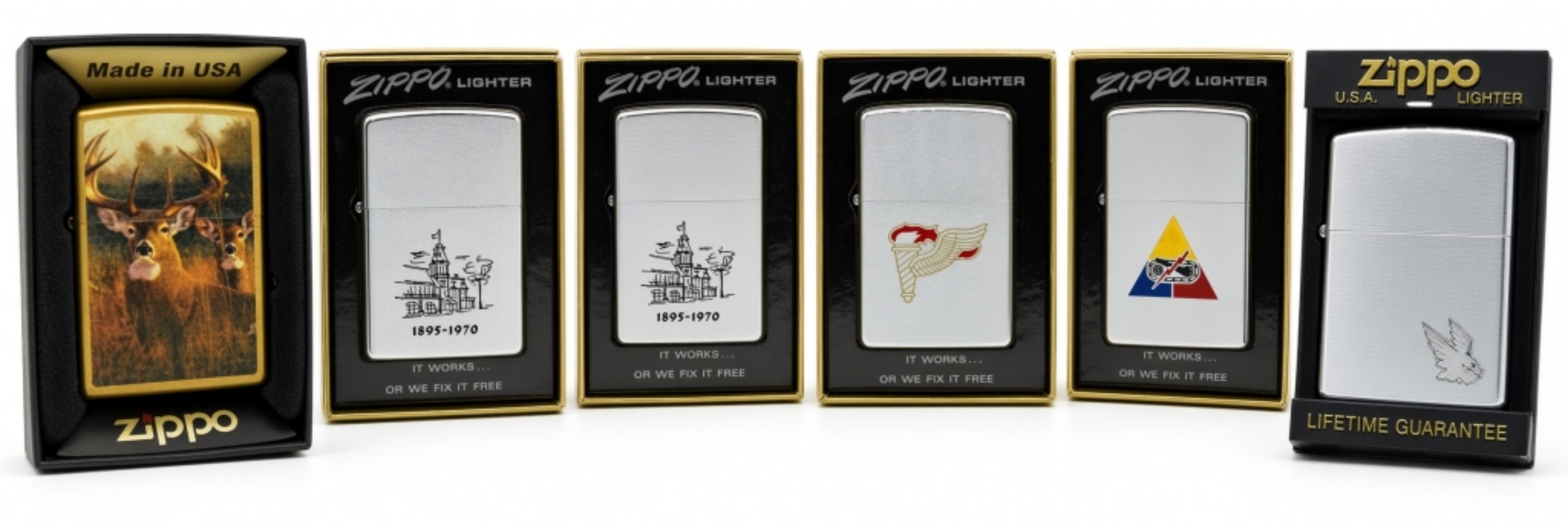 Zippo Lighter Collection - 6 Unfired Lighters