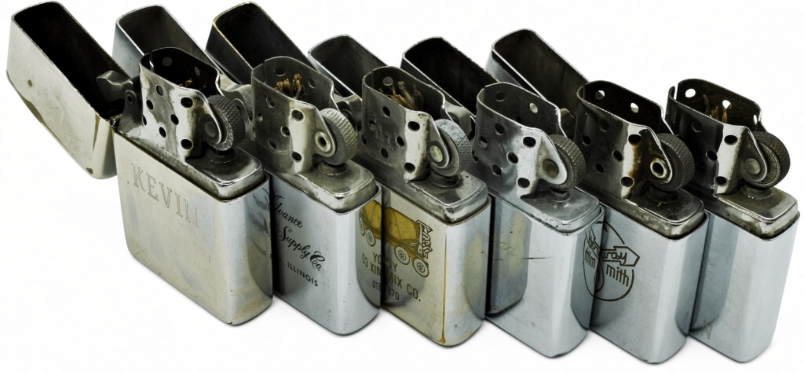 Zippo Advertising Lighter Lot (6)
