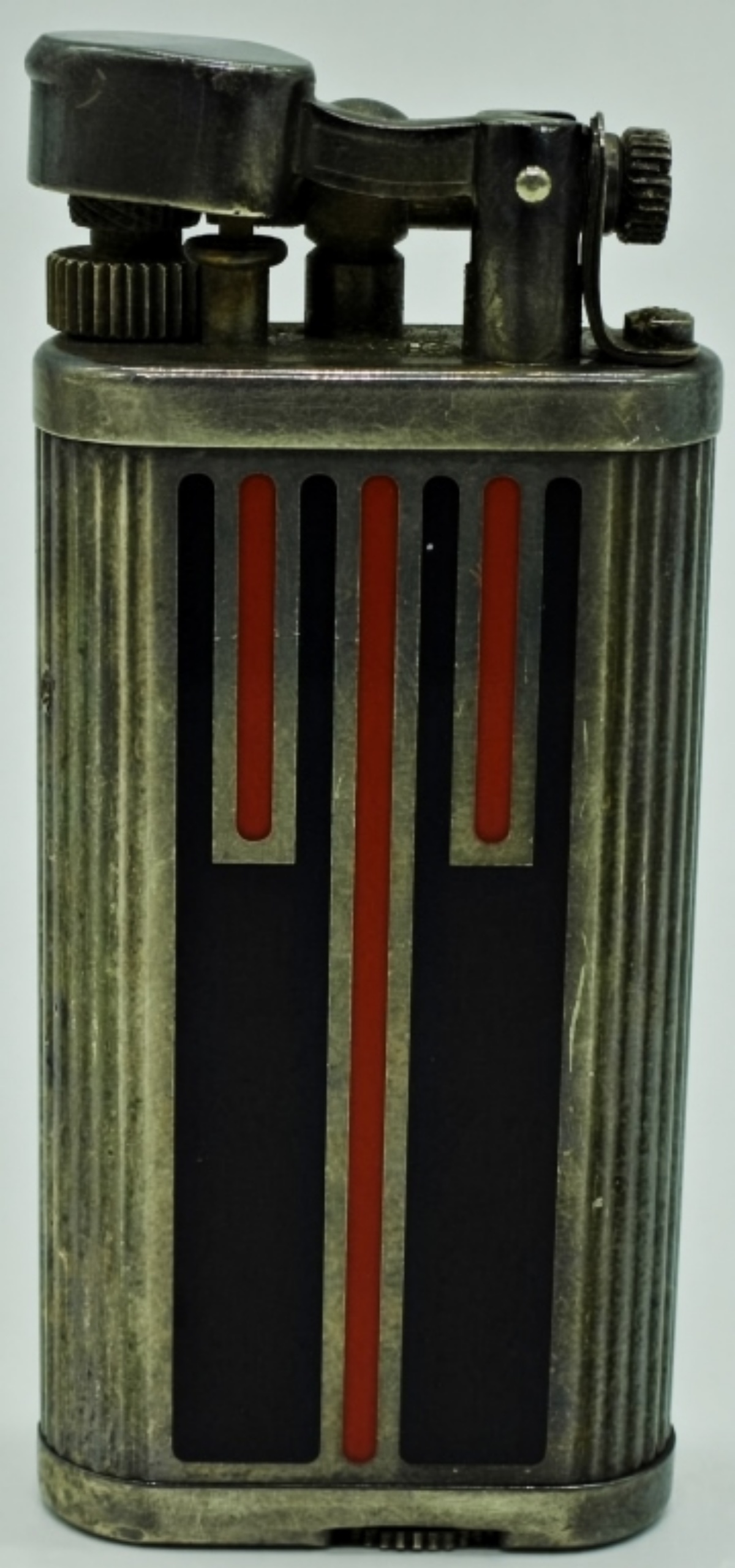 Dunhill Rollagas Lighter, Art Deco Striped Design