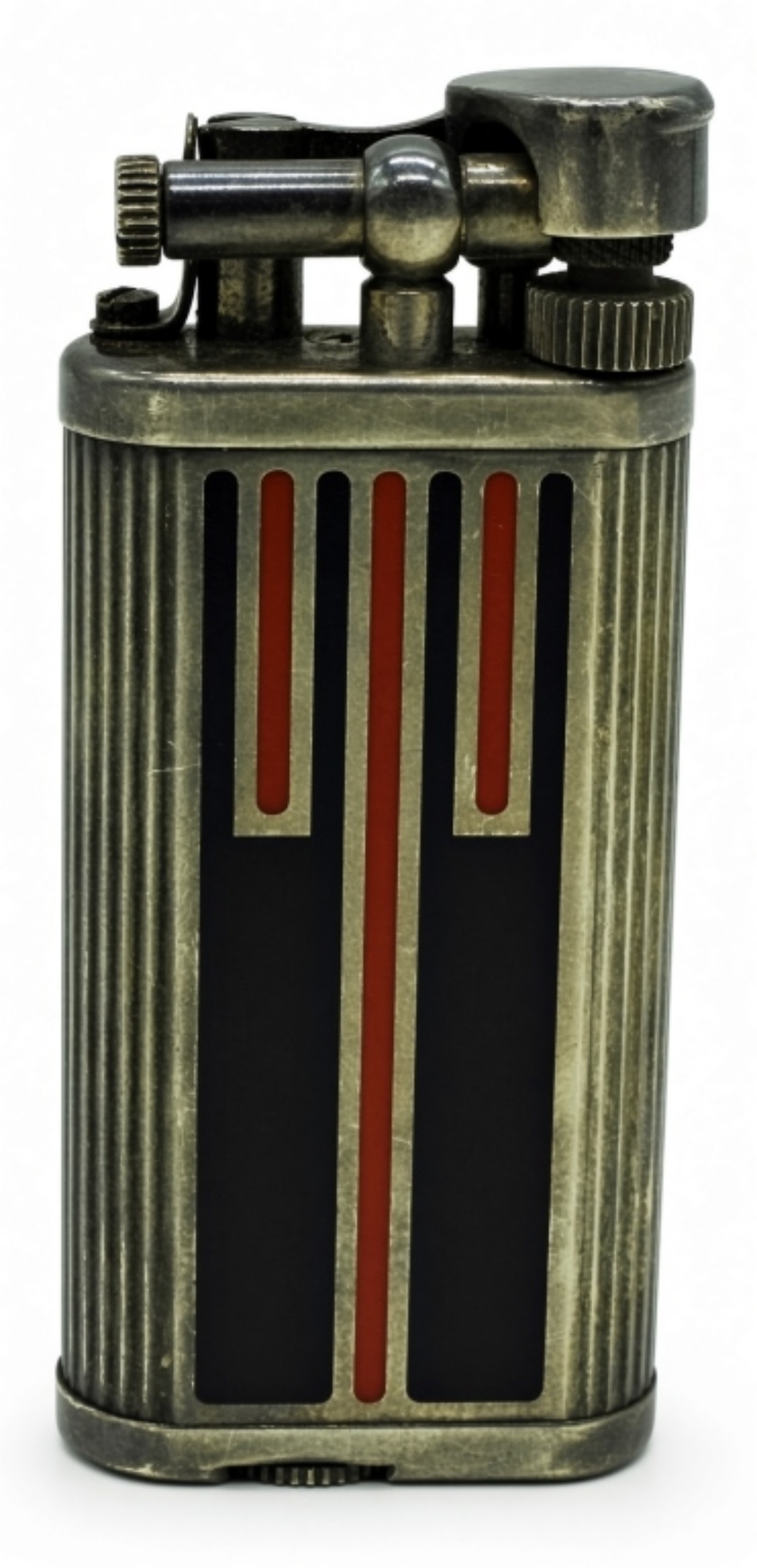 Dunhill Rollagas Lighter, Art Deco Striped Design