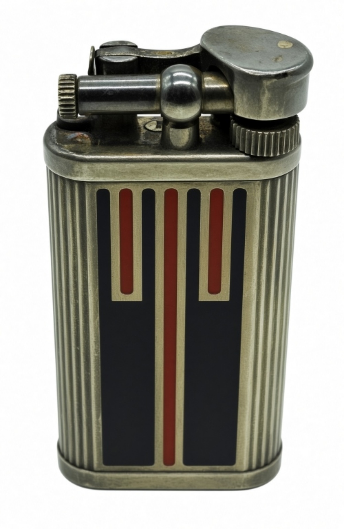 Dunhill Rollagas Lighter, Art Deco Striped Design