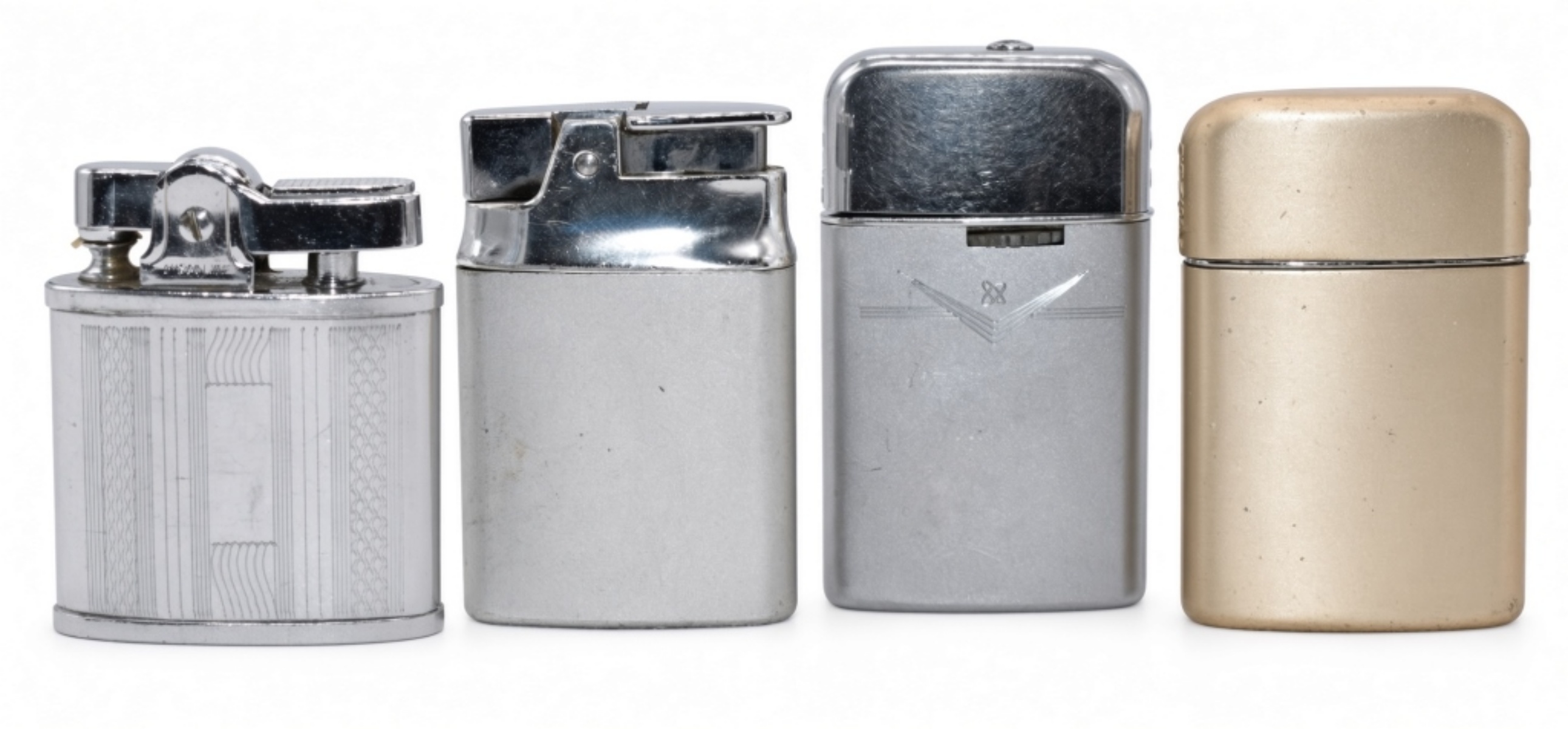 4 Ronson Lighters, Various Models, Fired