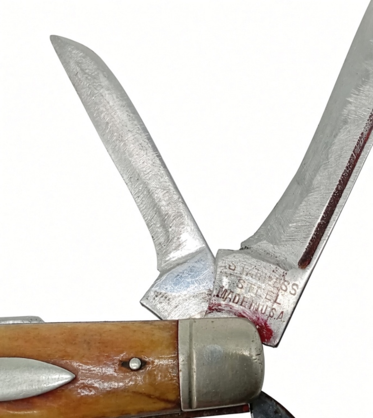 Texas Longhorn & Bone Handle Vtg Knives