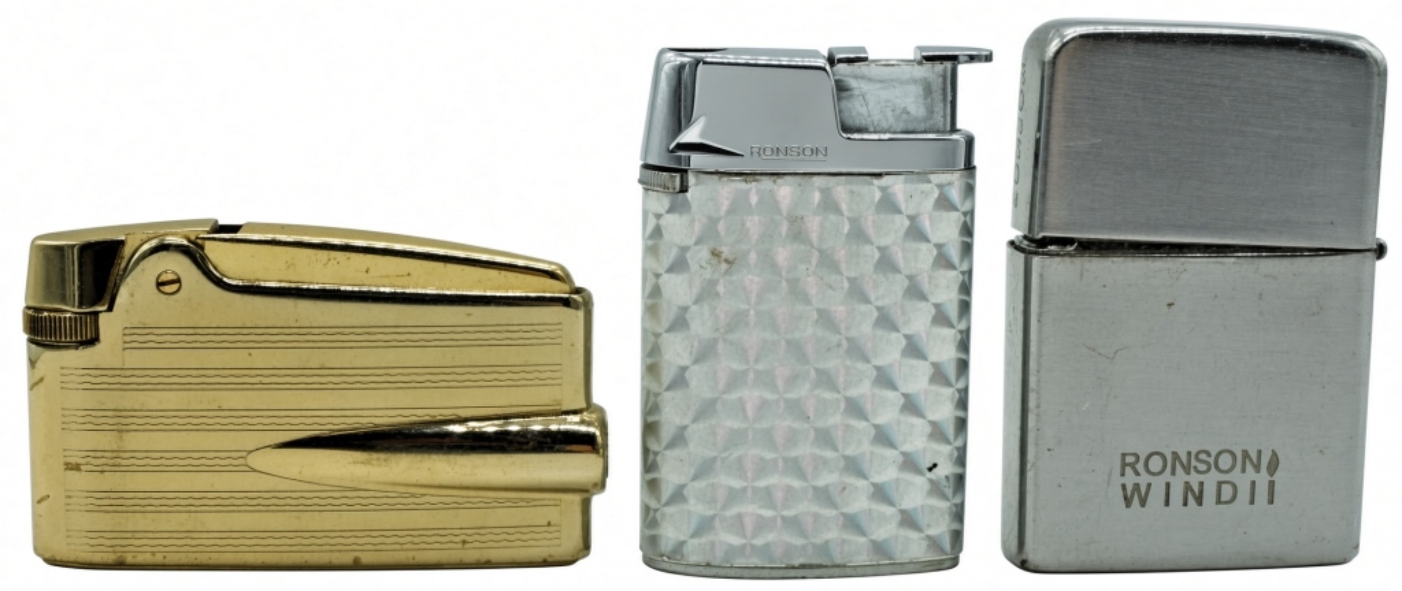 Three Vintage Ronson Lighters Collection
