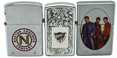 Three Vintage Lighters: Barlow, Park & Celebrity. This lot includes one Barlow Slim lighter, one 