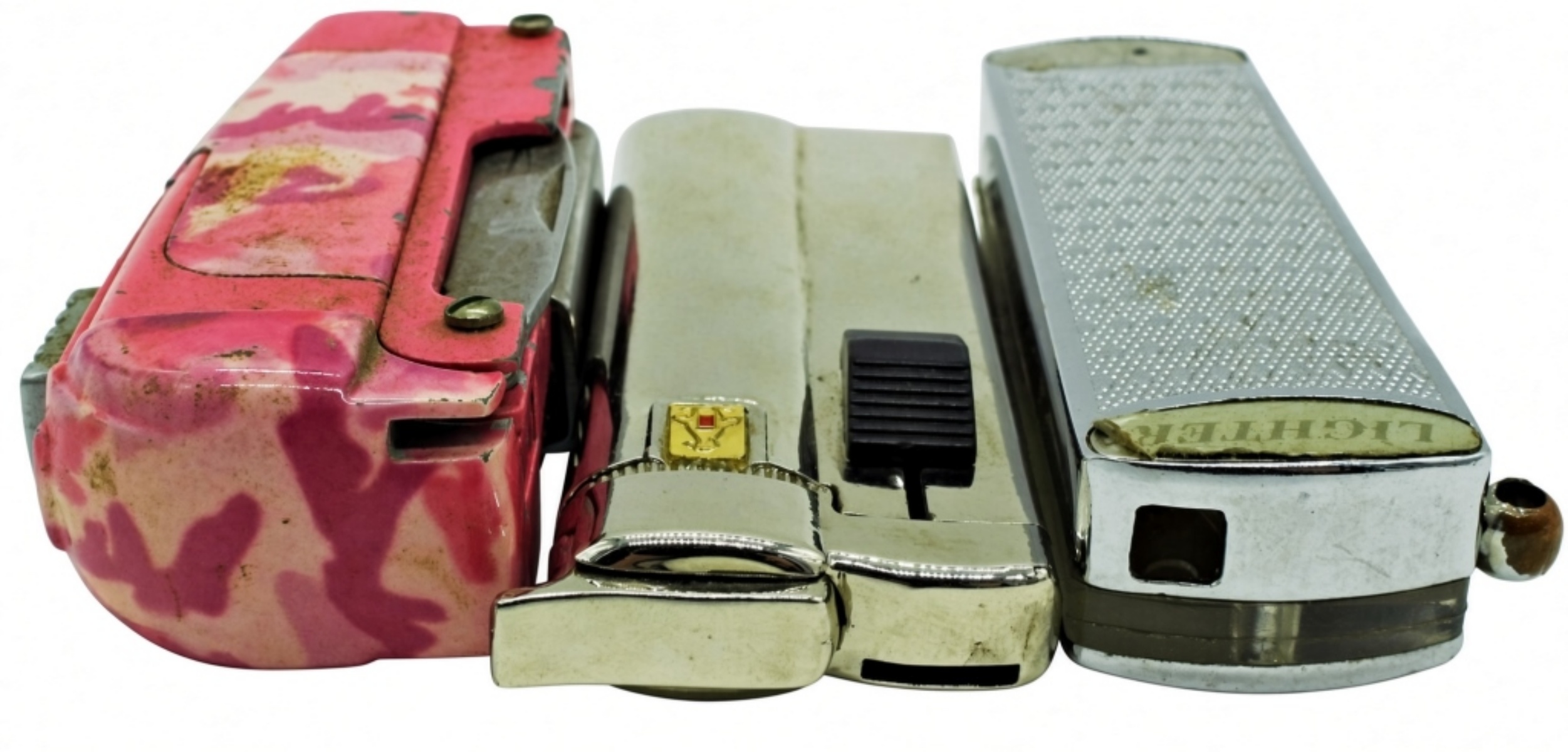 Vintage Lighter Lot: 2 Knife Lighters + 1 Regular