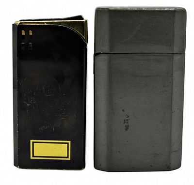 Ronson Jet Lite & Typhoon Lighter Pair. Two vintage Ronson butane lighters showing different 