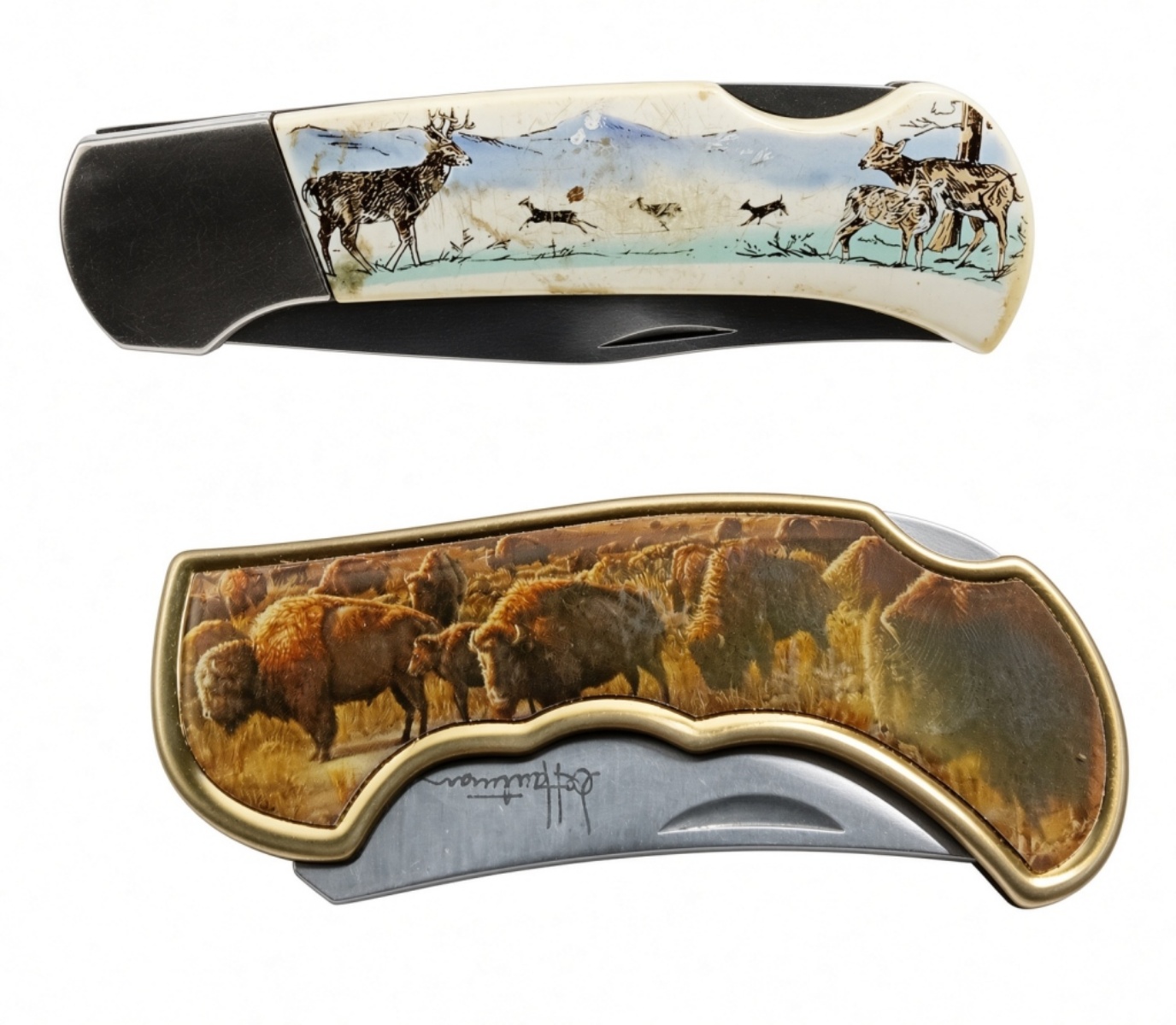 (2) Wildlife Folding Pocket Knives