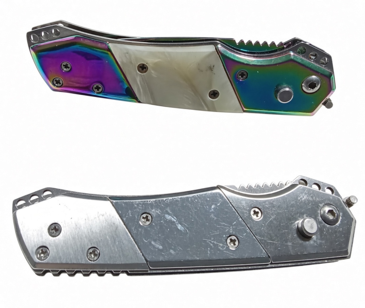 (2) Tactical Plunger Button-Lock Folding Knife