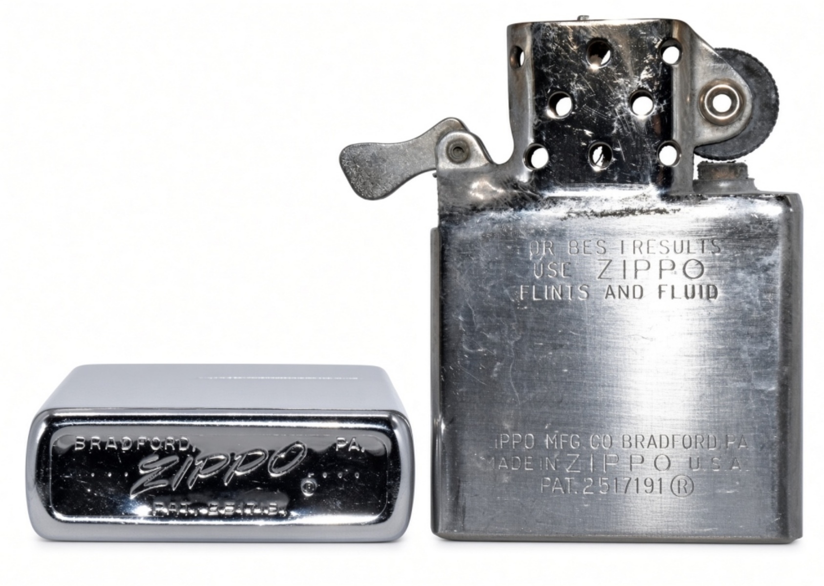 Zippo Street Chrome Lighter, Pat. 2517191