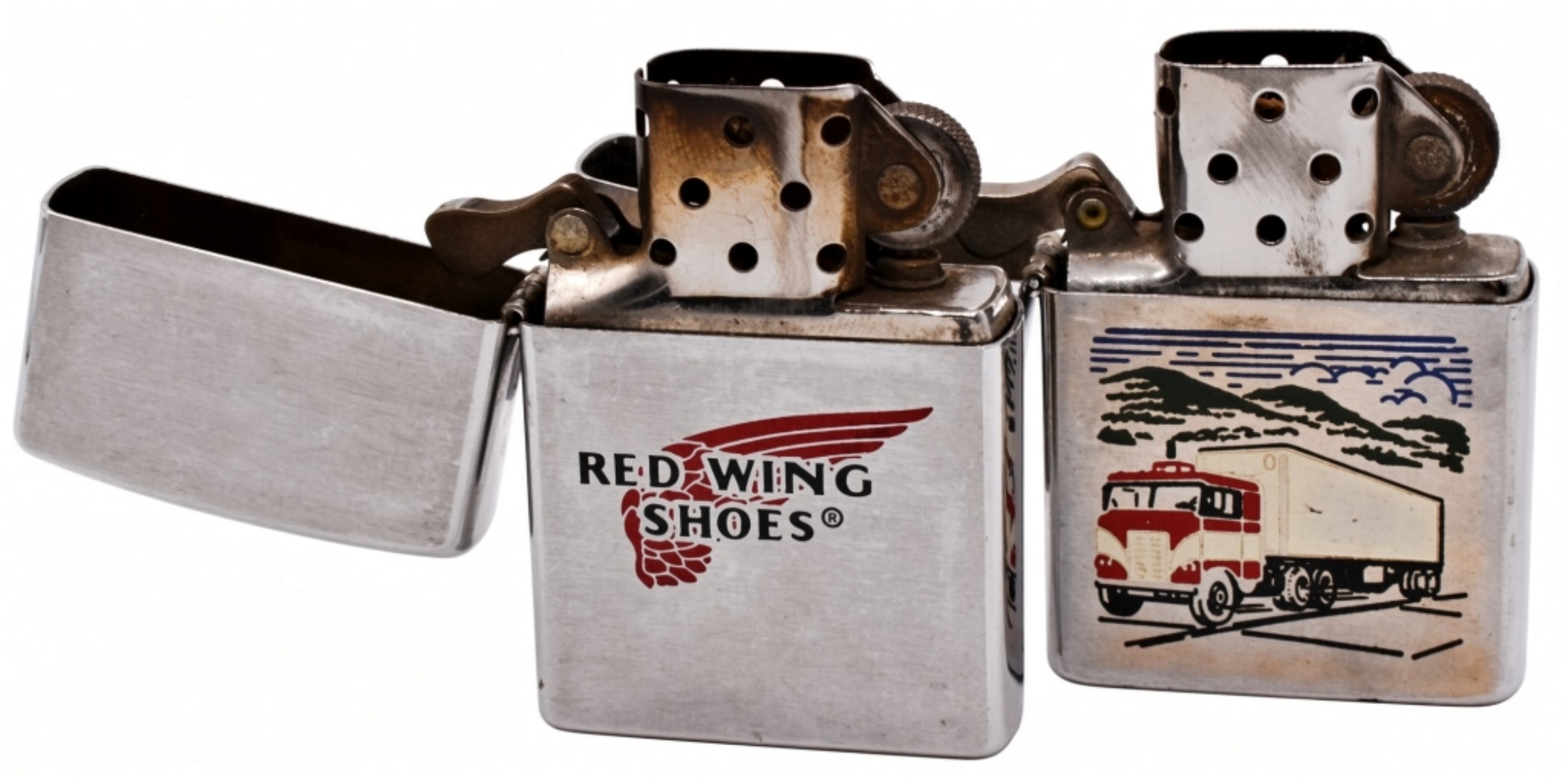 Zippo Red Wing Shoes 2002 Lighter & Semi-Truck