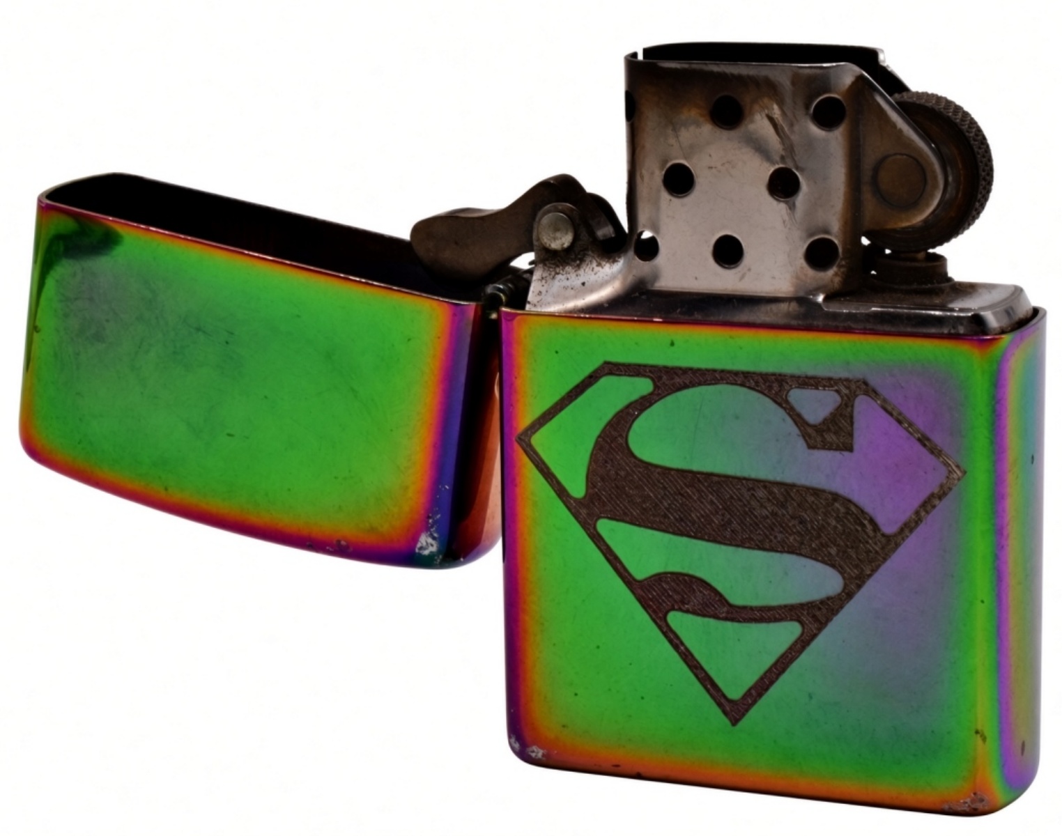 Zippo Superman 2006 Iridescent Chrome Lighter