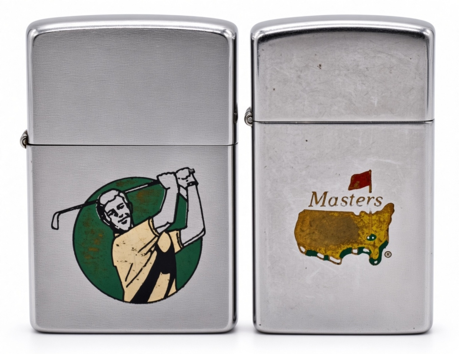 Pair of Golf Zippo Lighters, 1984 and 1991