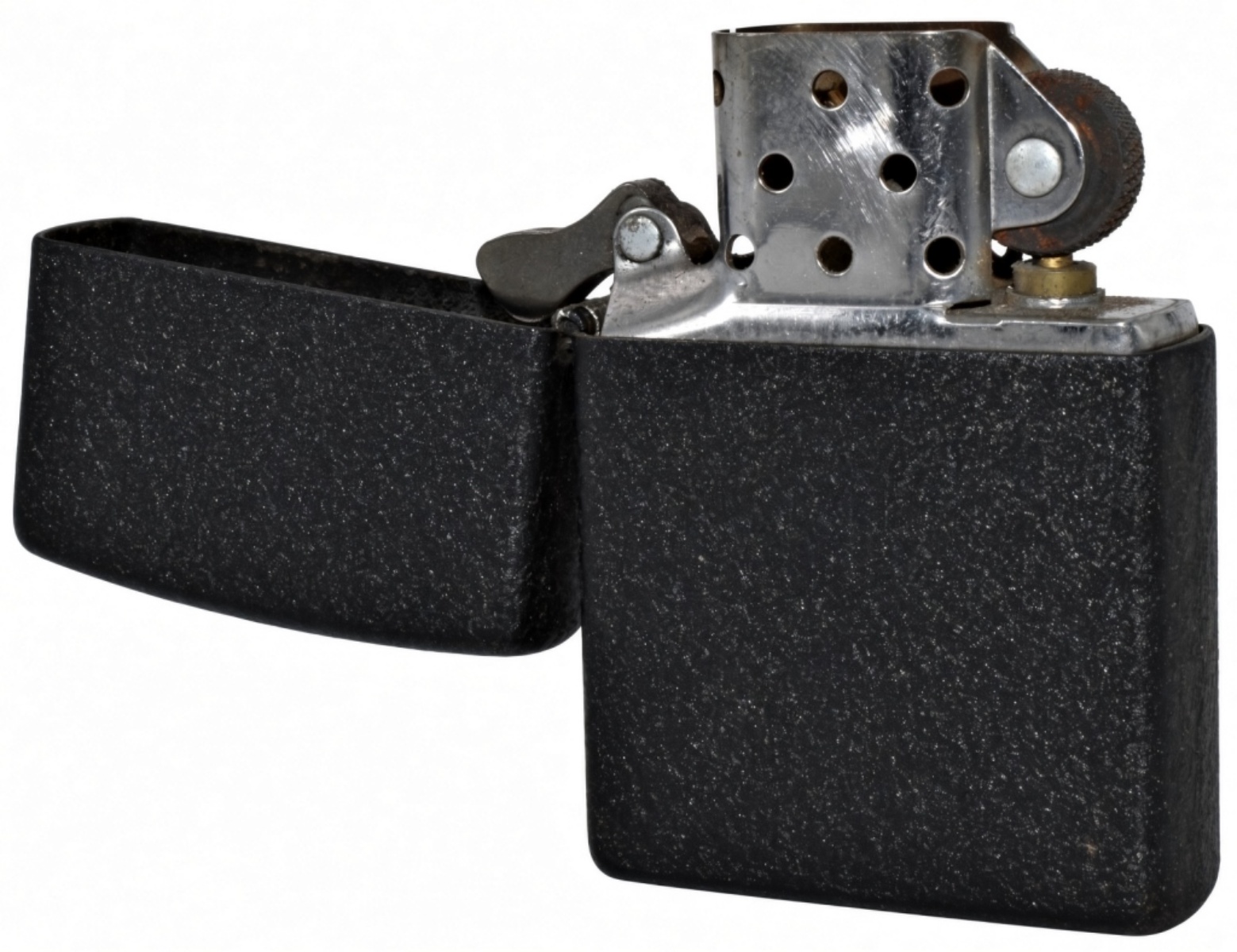 2014 Zippo Black Crackle with Leather Pouch