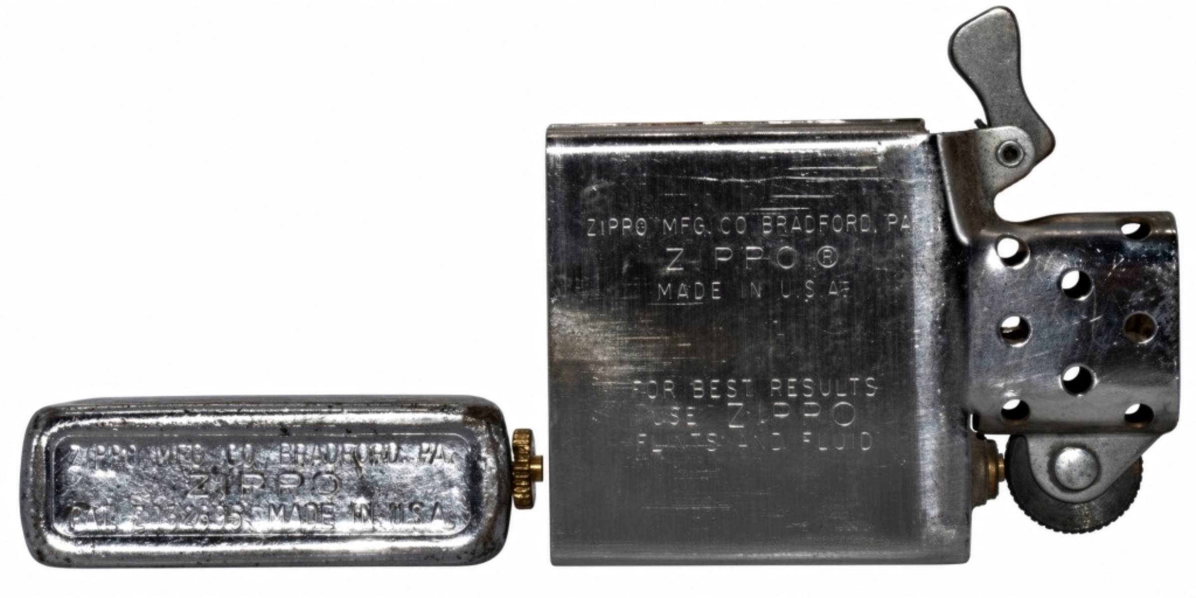 Zippo Patent Era Lighter, Bradford PA, Mismatched