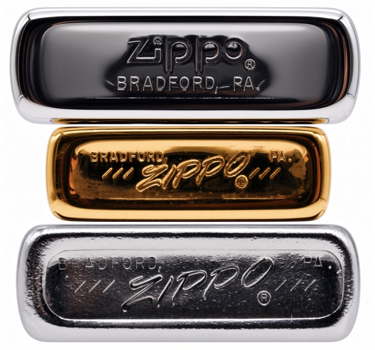 Three Zippo Lighters, 1976-1981