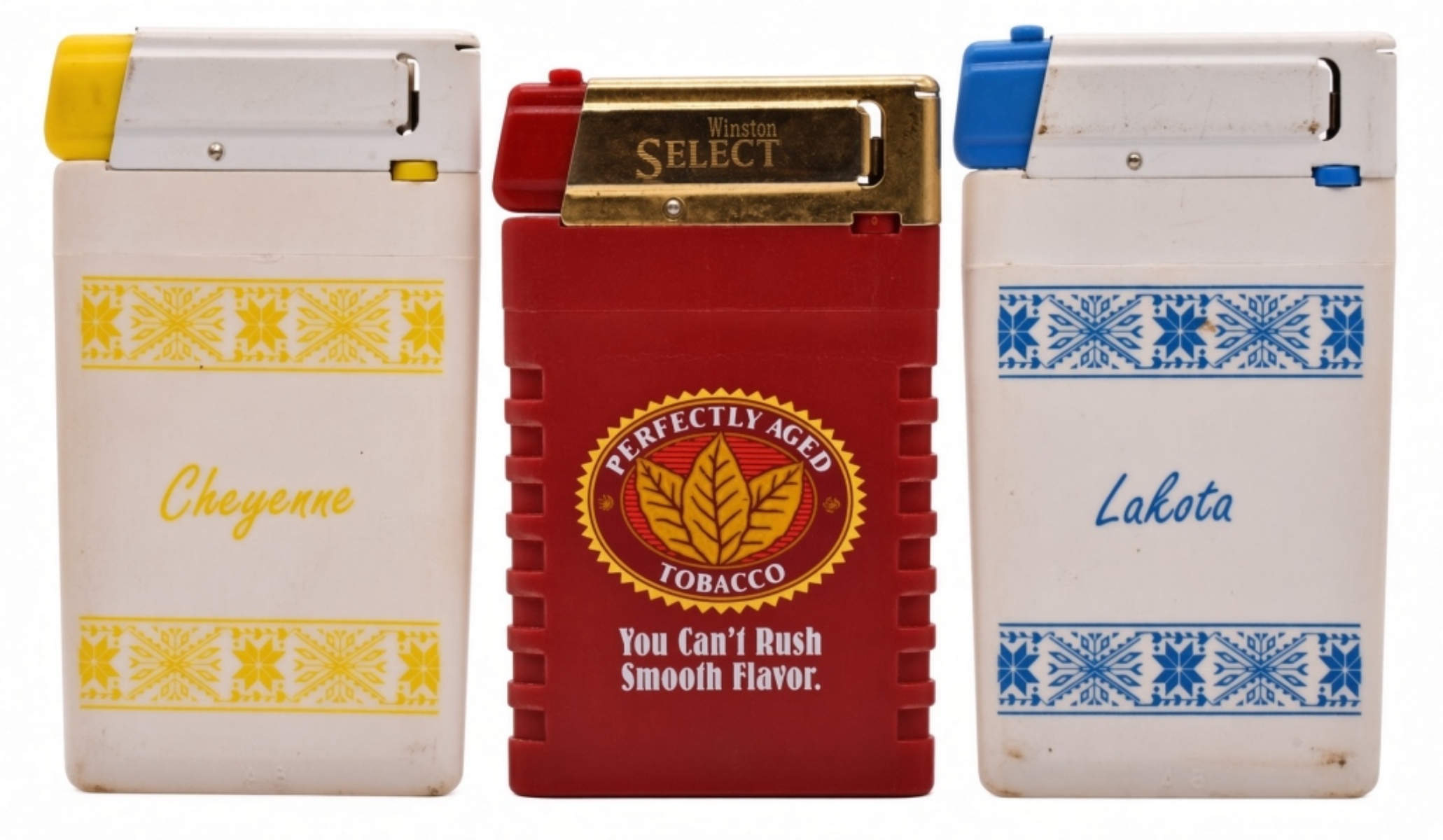 Set of 3 Vintage Slim Lighters, Advertising