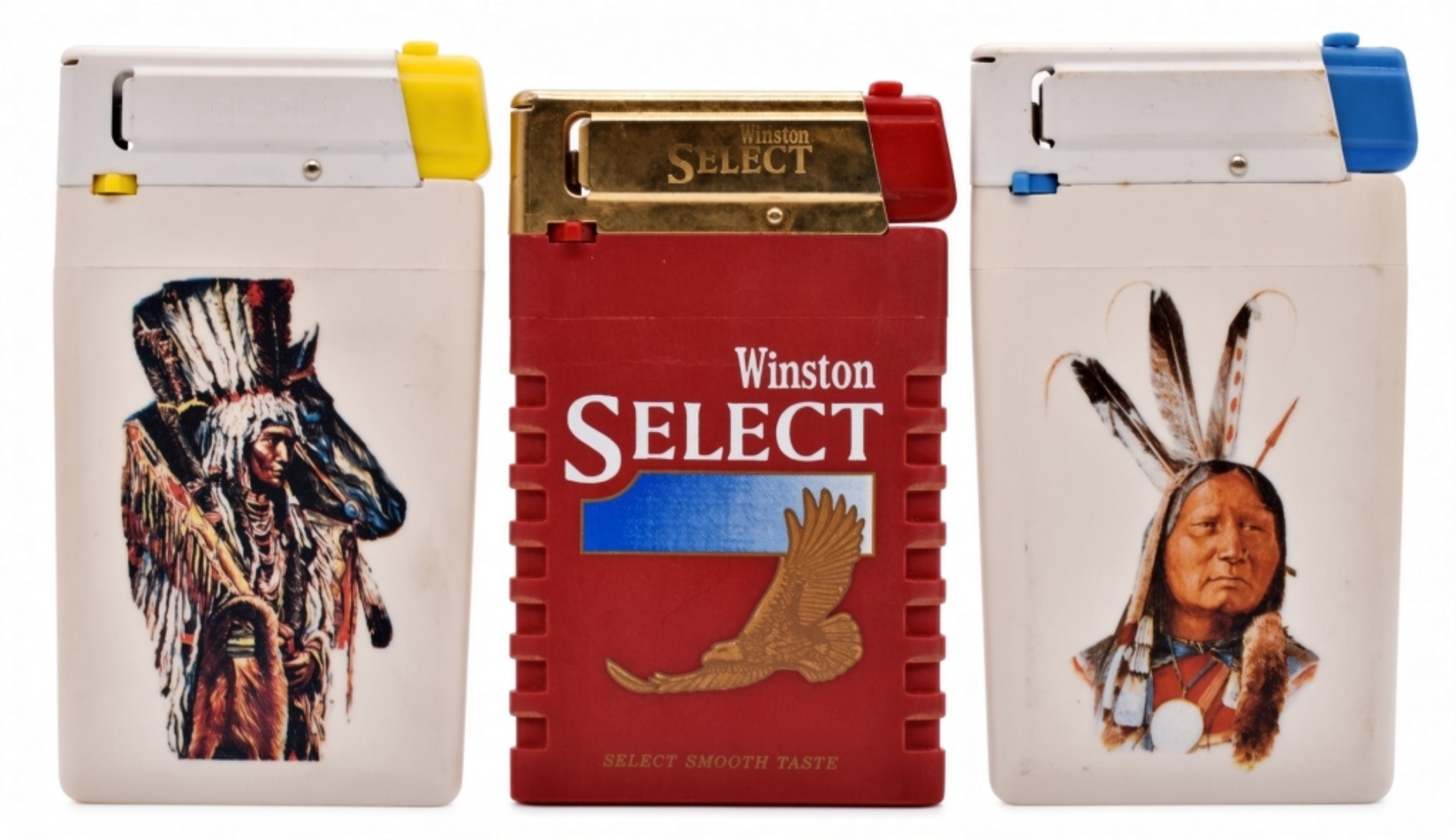 Set of 3 Vintage Slim Lighters, Advertising