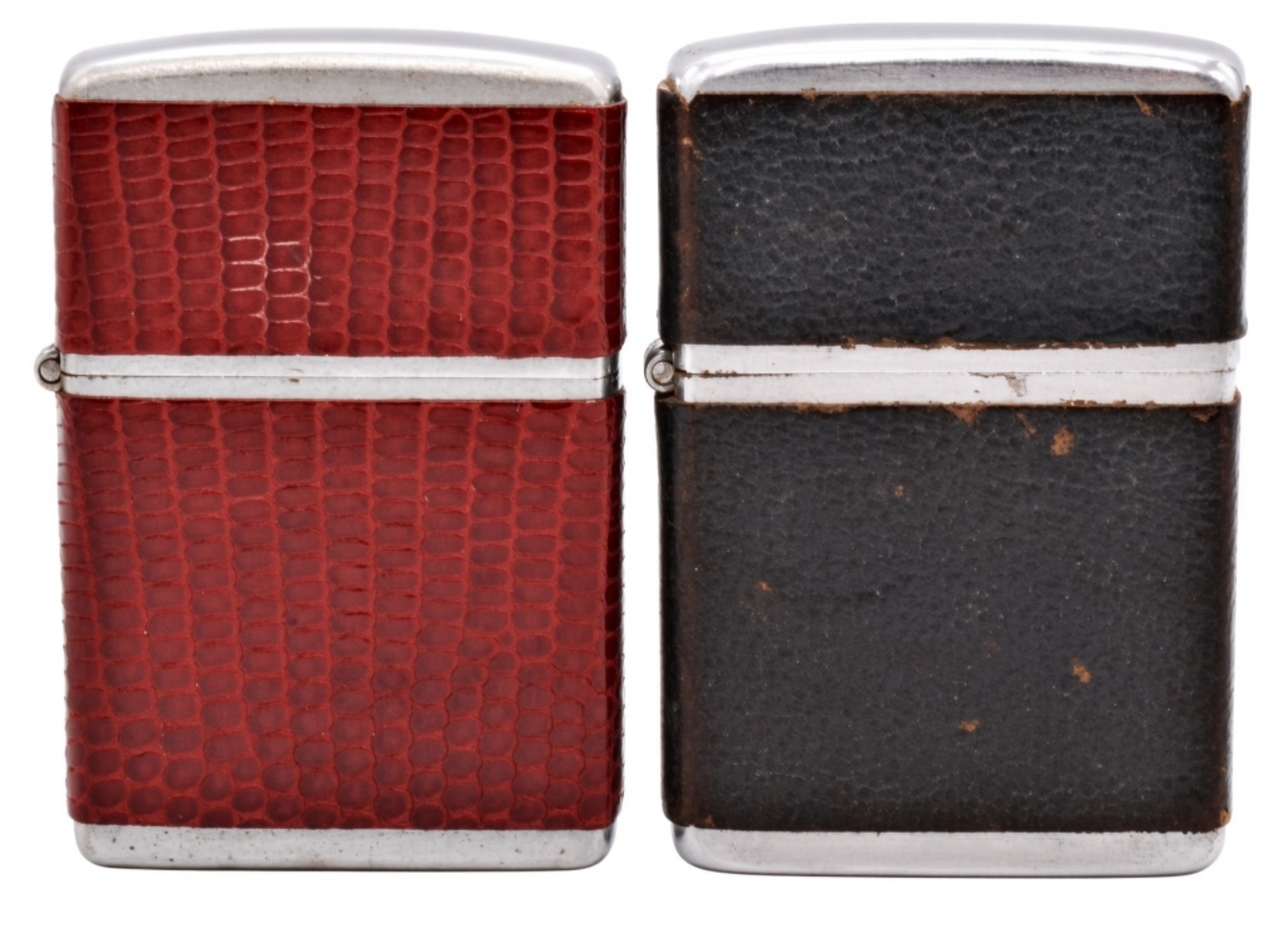 Pair of Zippo Lighters, Crocodile Pattern