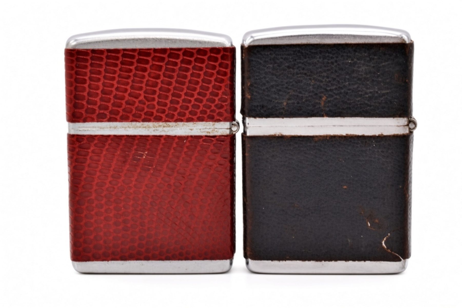 Pair of Zippo Lighters, Crocodile Pattern