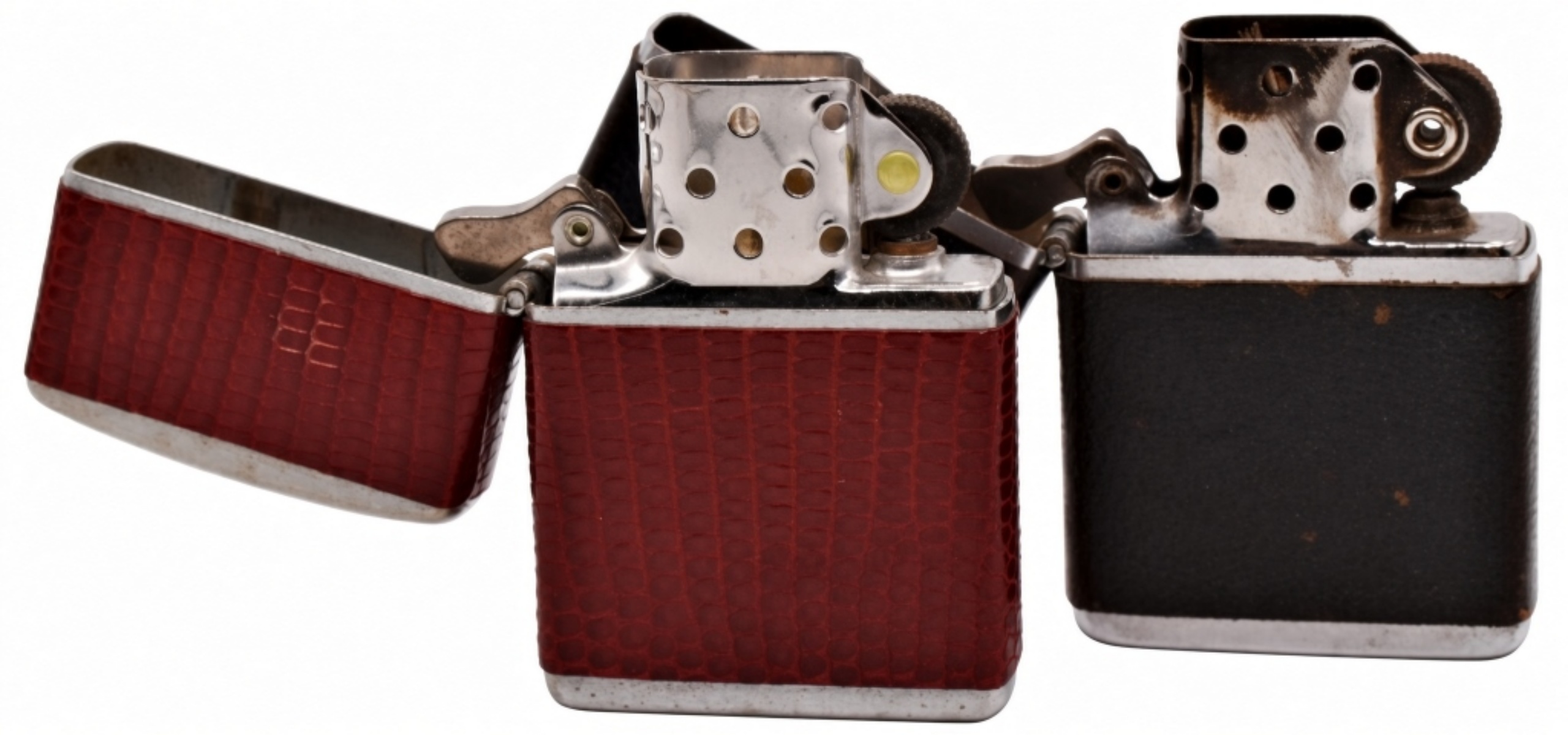 Pair of Zippo Lighters, Crocodile Pattern