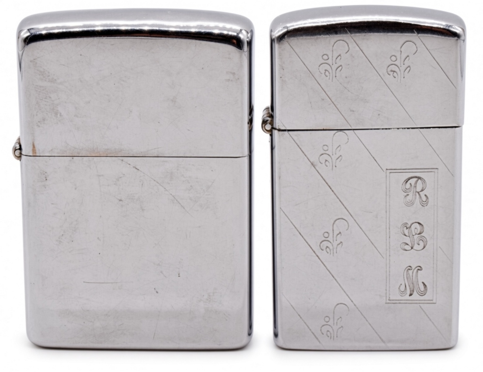 1970 Zippo Regular and 1958 Zippo Slim Lighter
