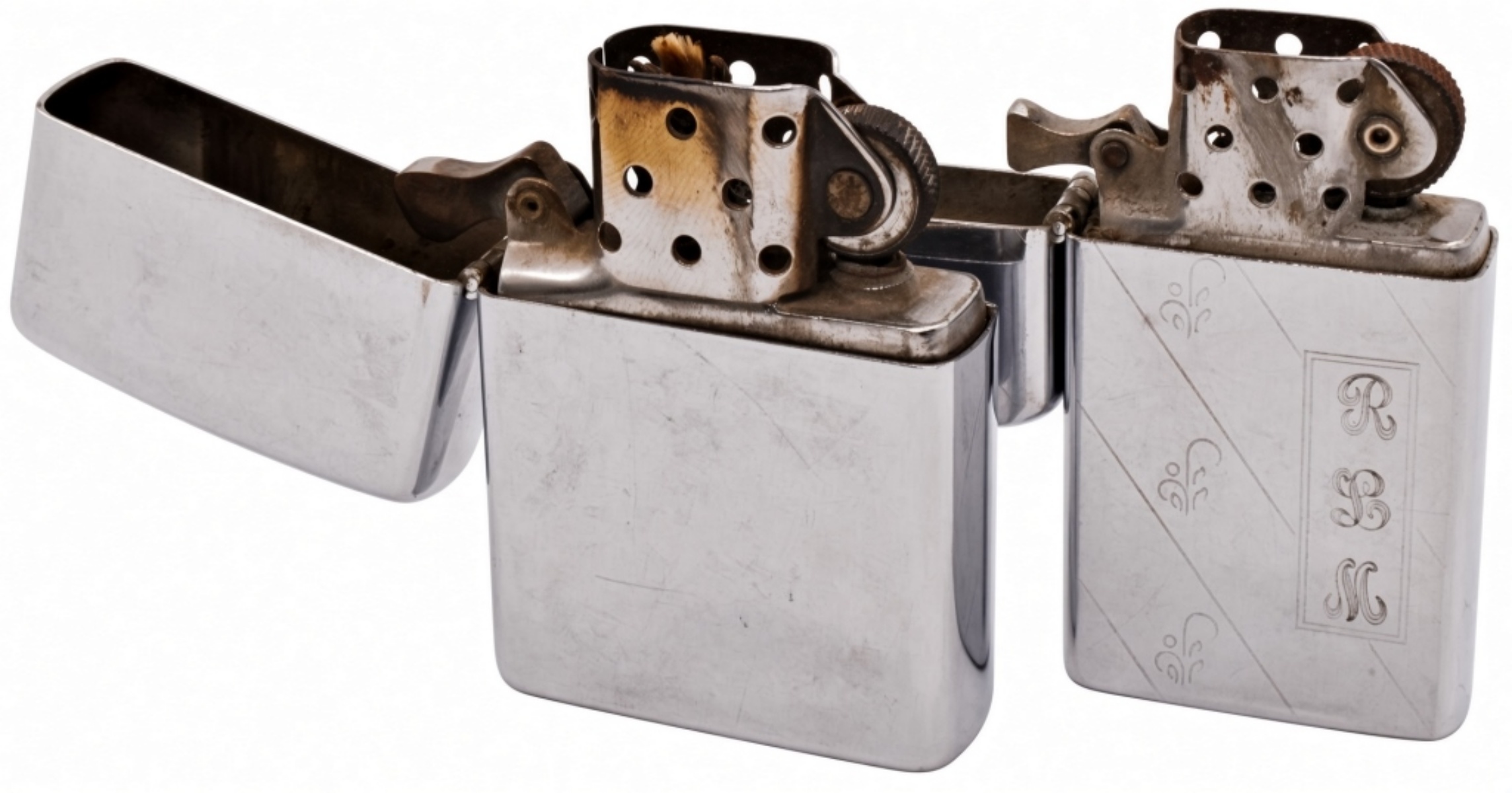 1970 Zippo Regular and 1958 Zippo Slim Lighter
