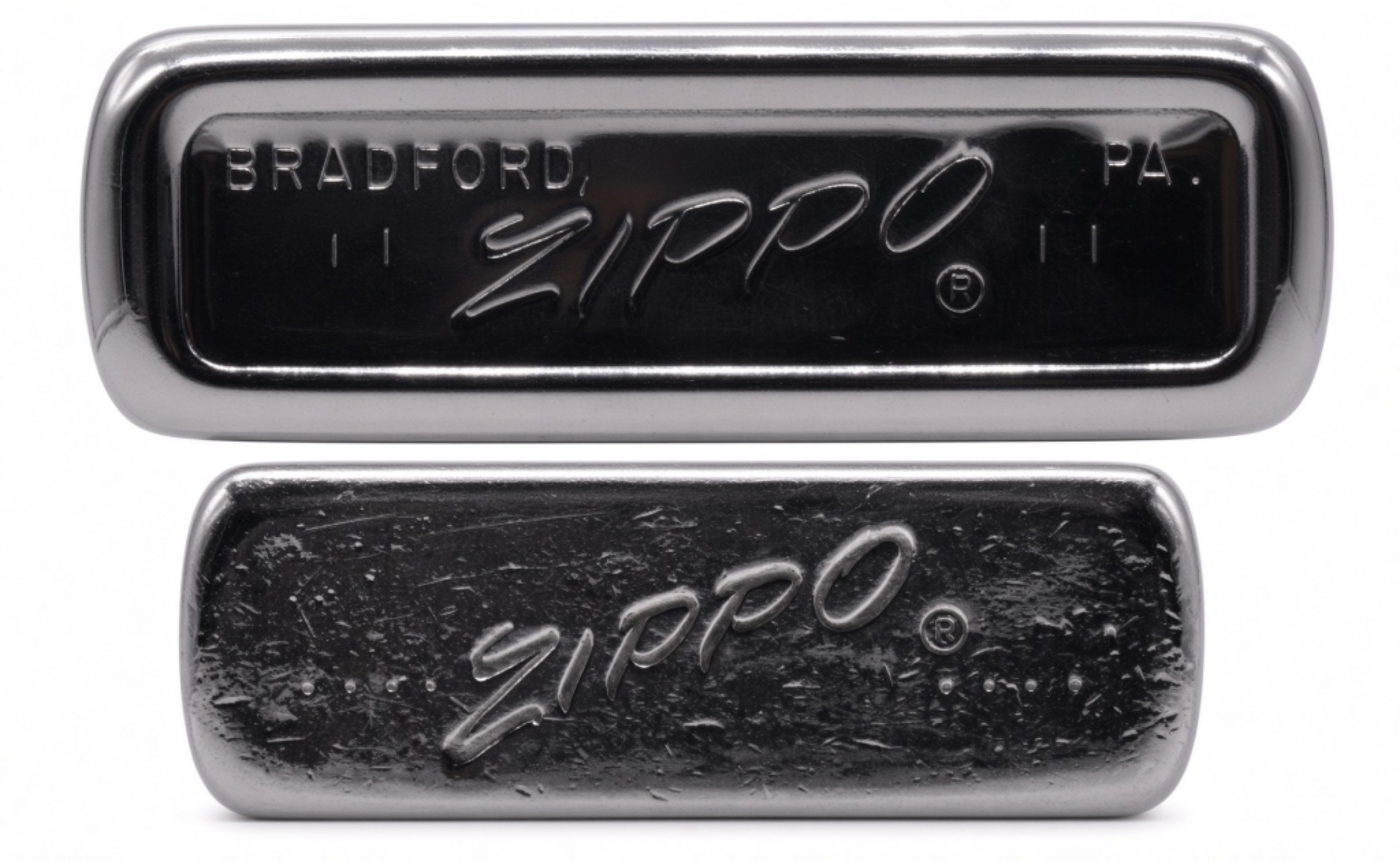 1970 Zippo Regular and 1958 Zippo Slim Lighter