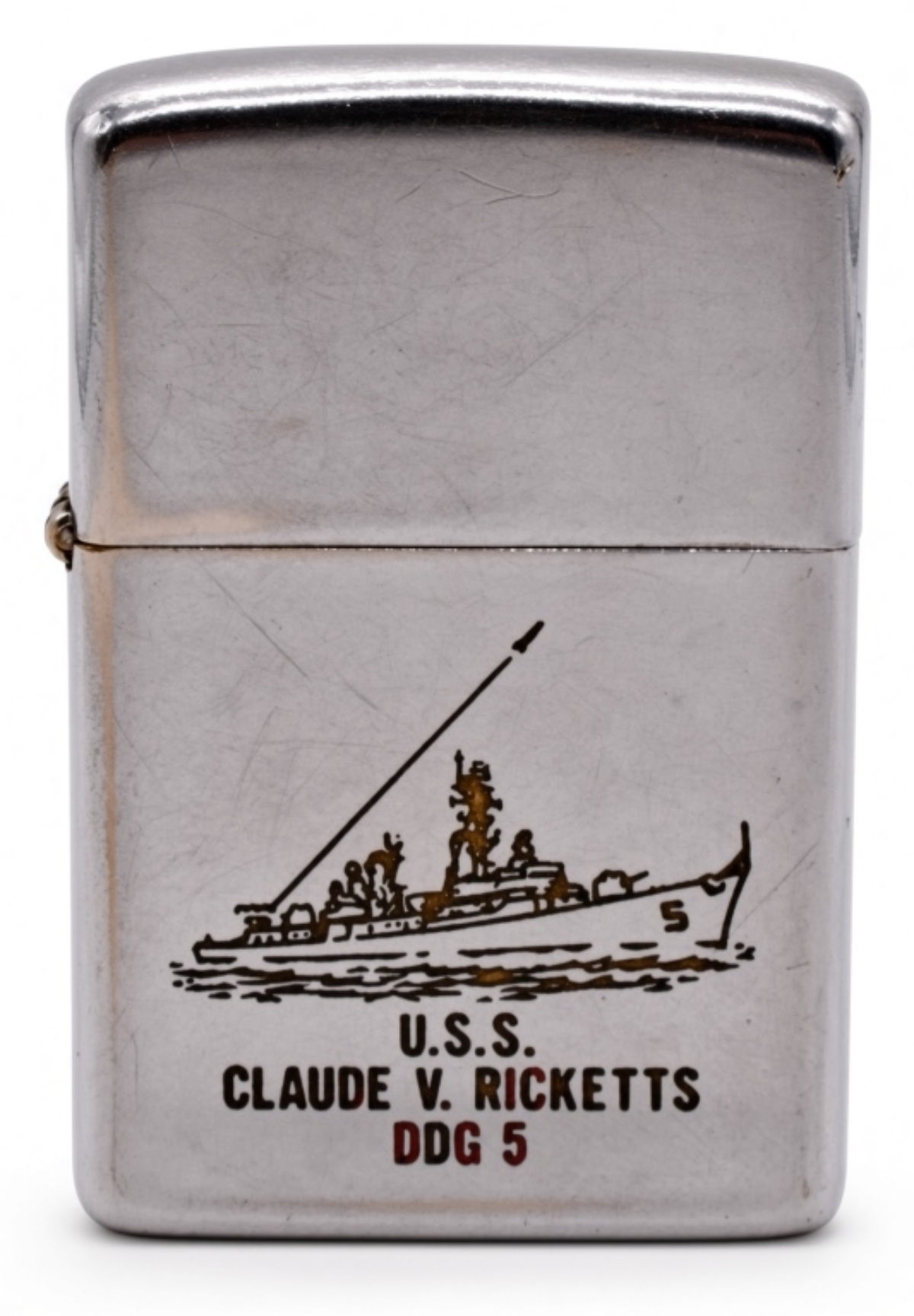 USS Claude V. Ricketts DDG-5 Zippo Lighter