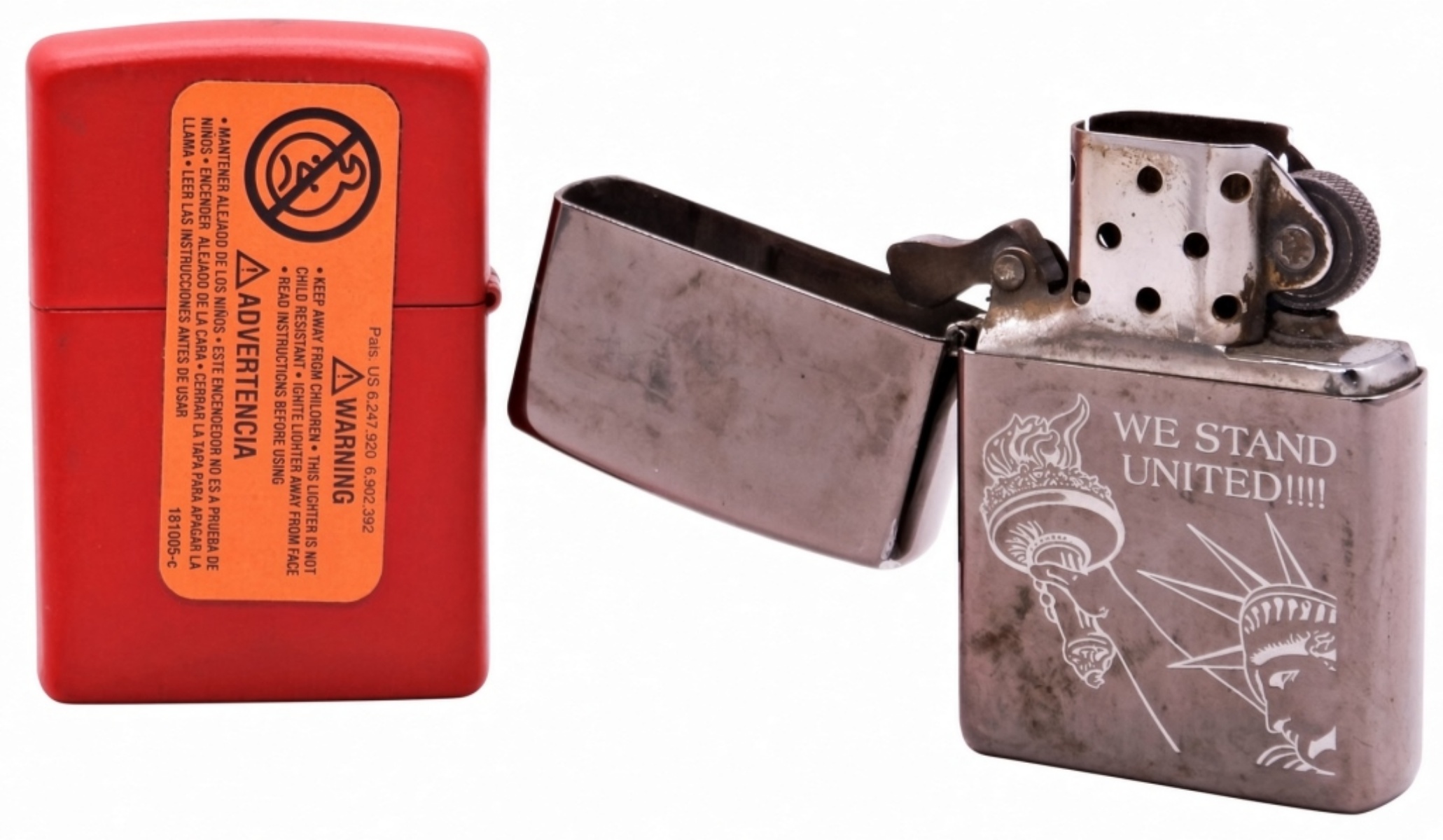 Zippo Lighter Pair, Republican & We Stand United
