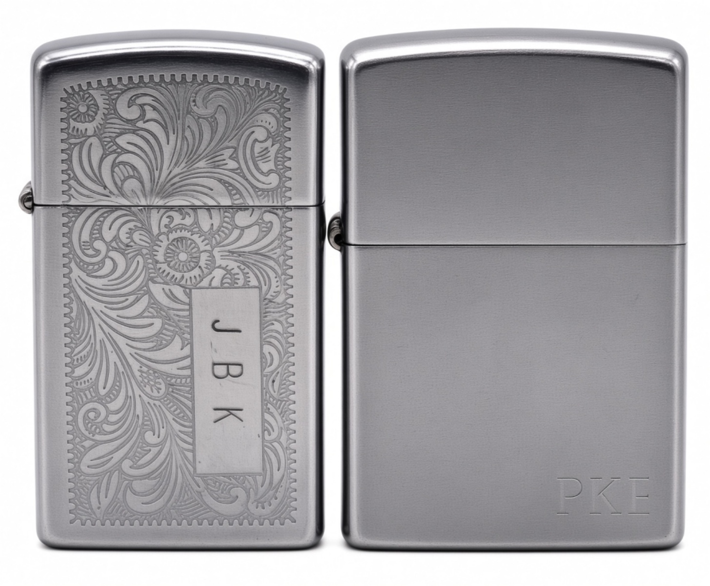 Two Zippo Lighters 1980 Slim and 2005
