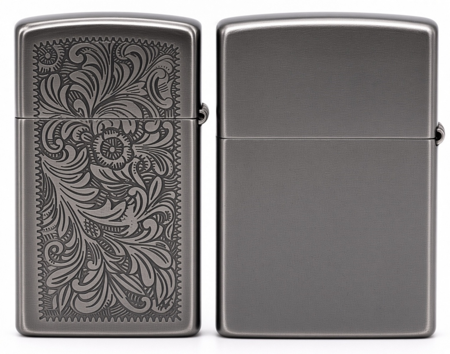Two Zippo Lighters 1980 Slim and 2005