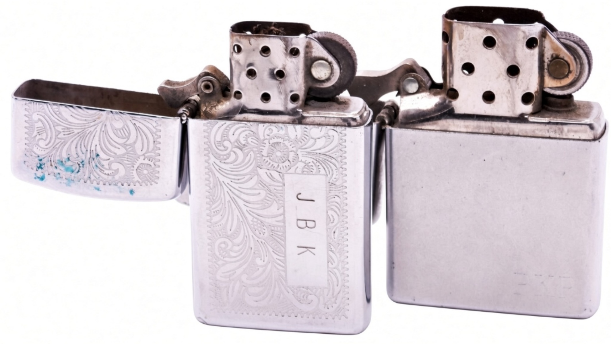 Two Zippo Lighters 1980 Slim and 2005
