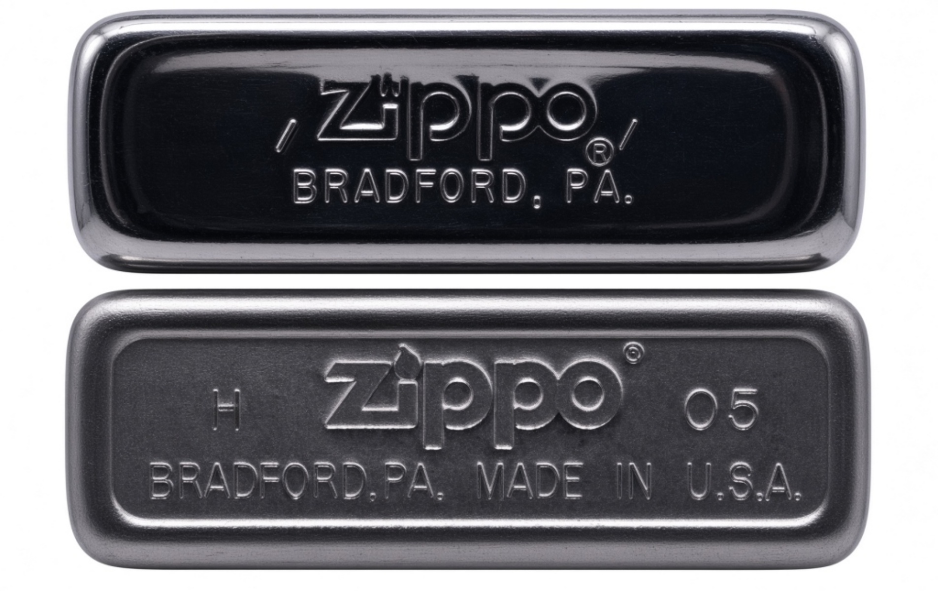 Two Zippo Lighters 1980 Slim and 2005