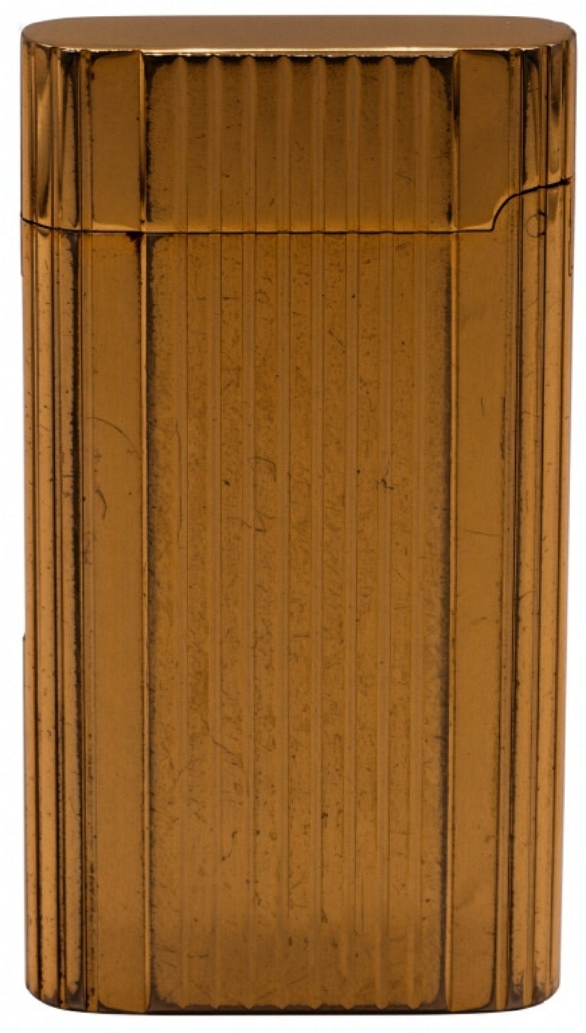 Zippo Lighter, Gold Plated Butane, Ribbed Case