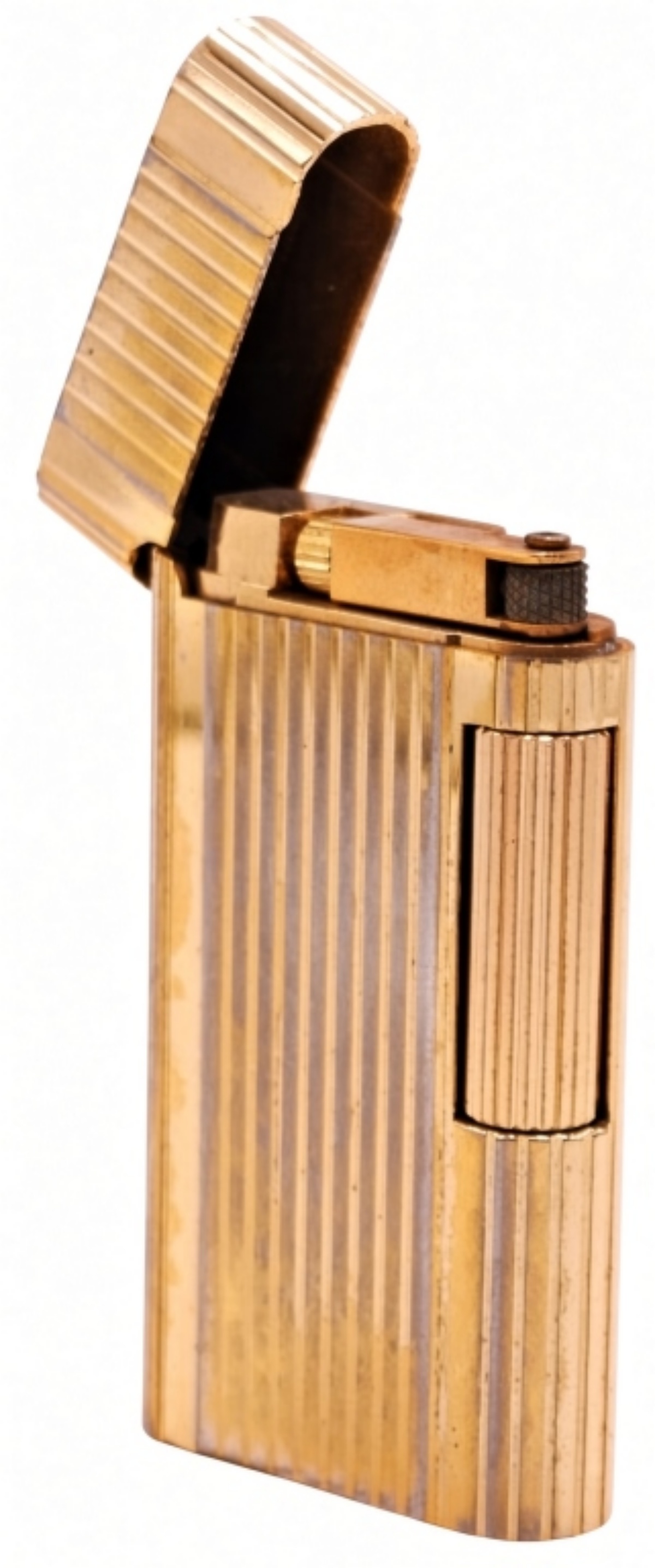 Zippo Lighter, Gold Plated Butane, Ribbed Case