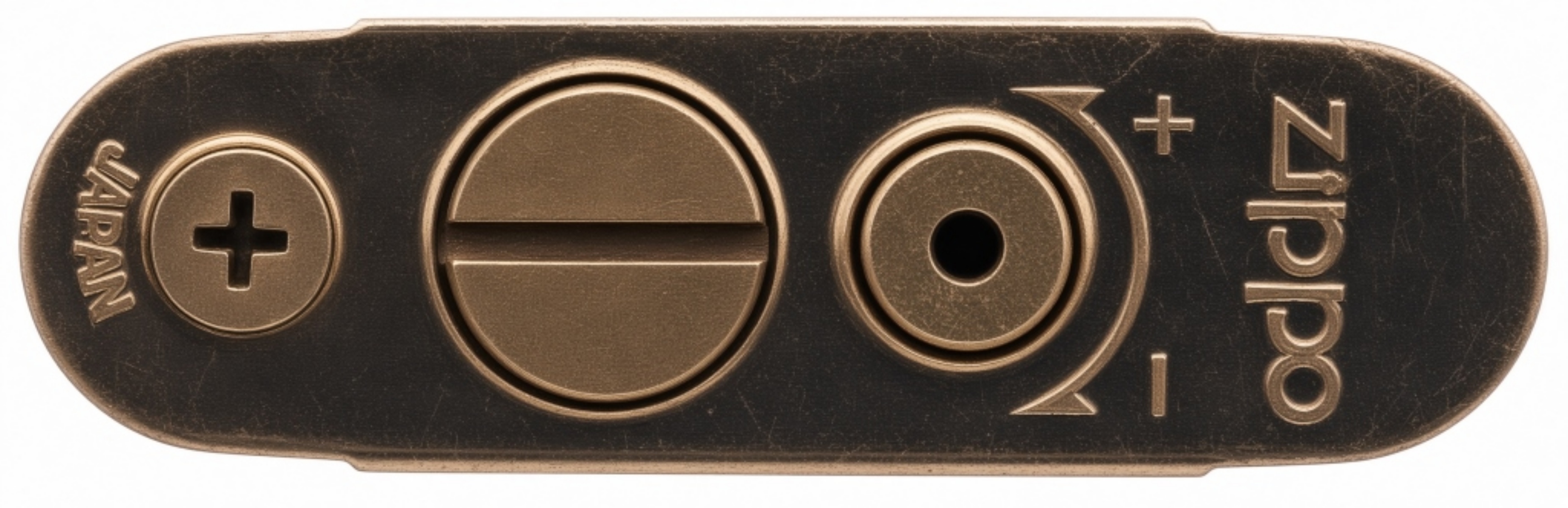 Zippo Lighter, Gold Plated Butane, Ribbed Case