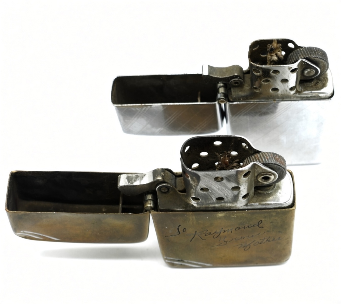Zippo Slim Lighter & Brass Companion Lighter Lot