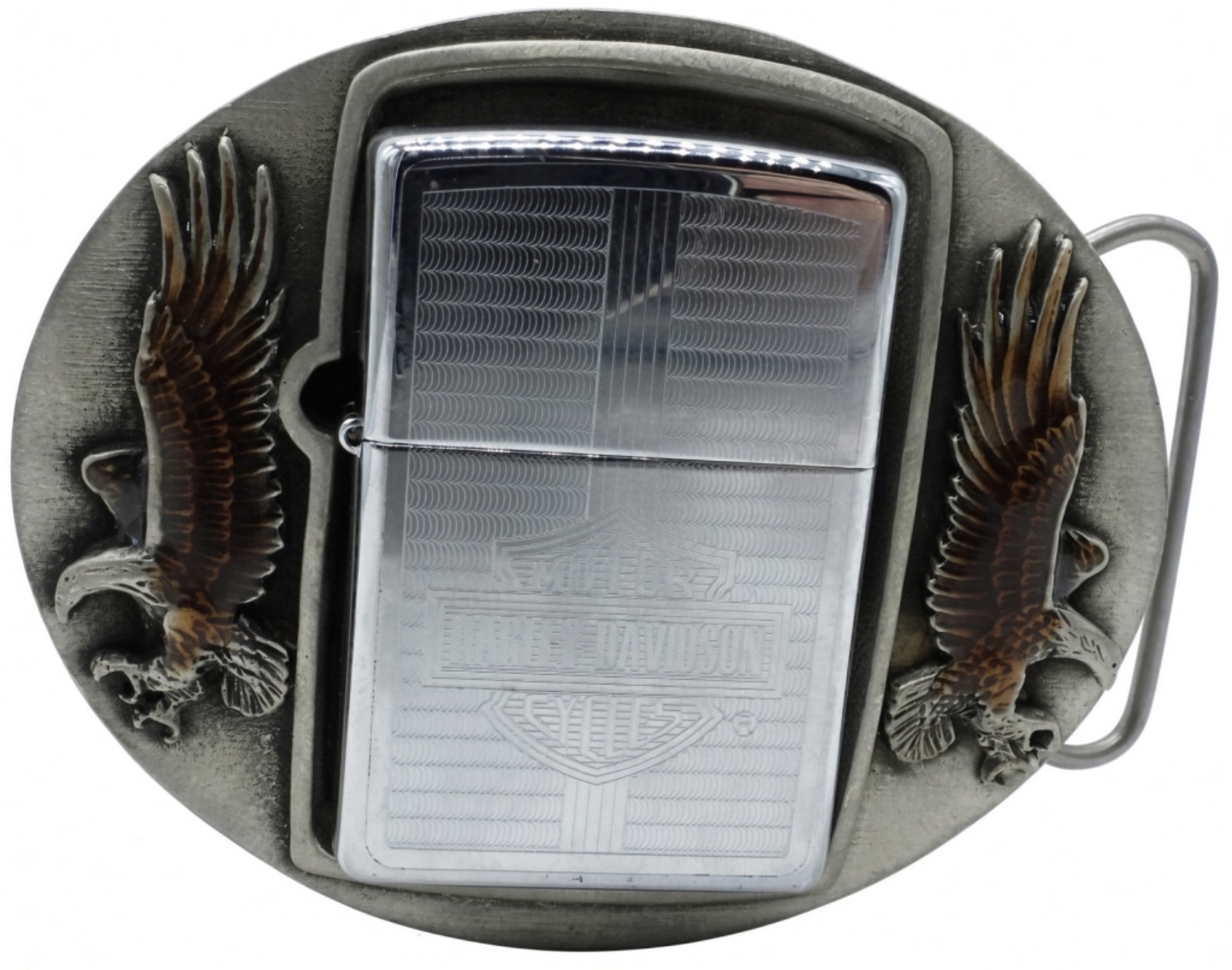 2002 Zippo Harley-Davidson Eagle Belt Buckle Set