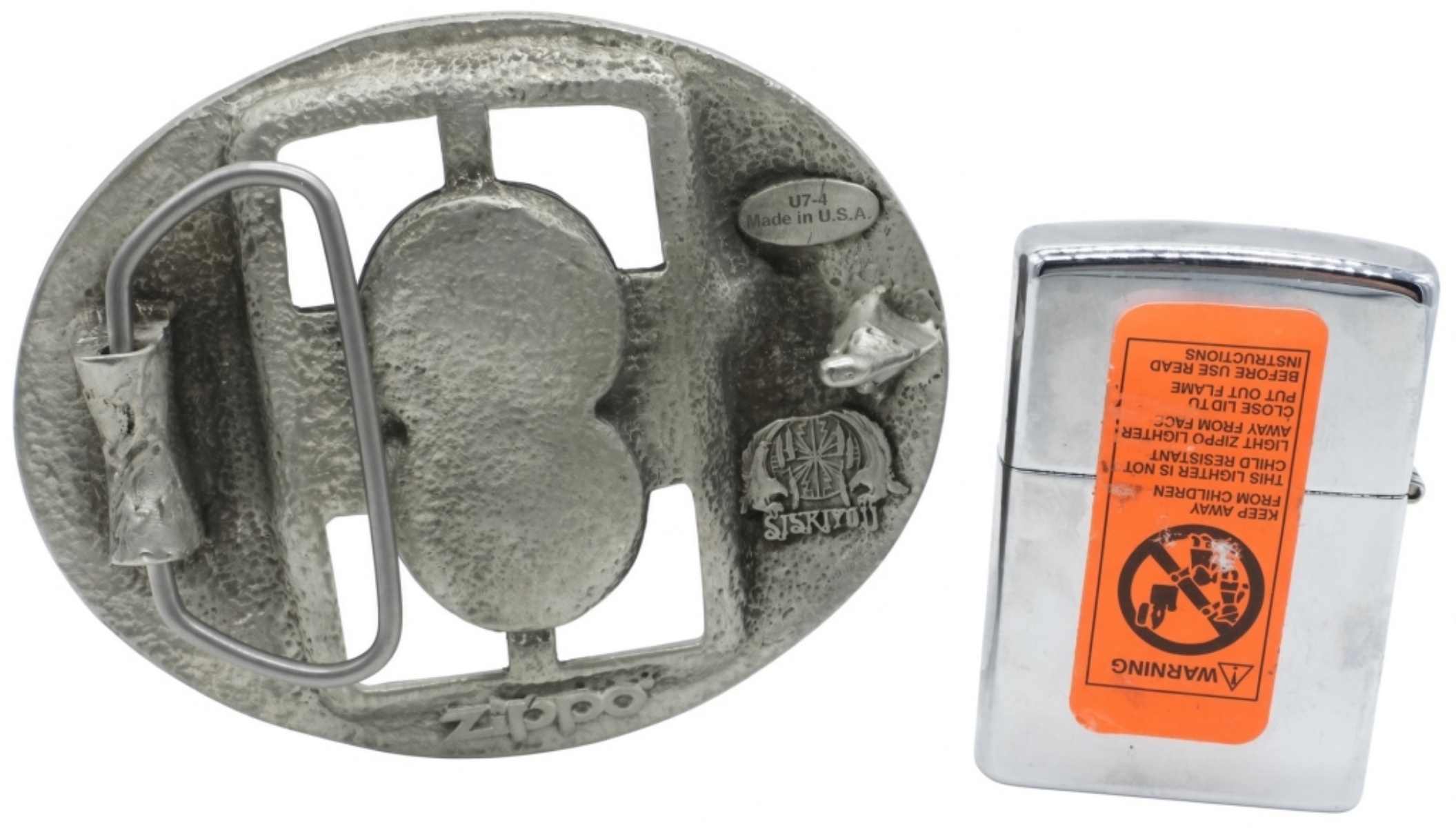 2002 Zippo Harley-Davidson Eagle Belt Buckle Set