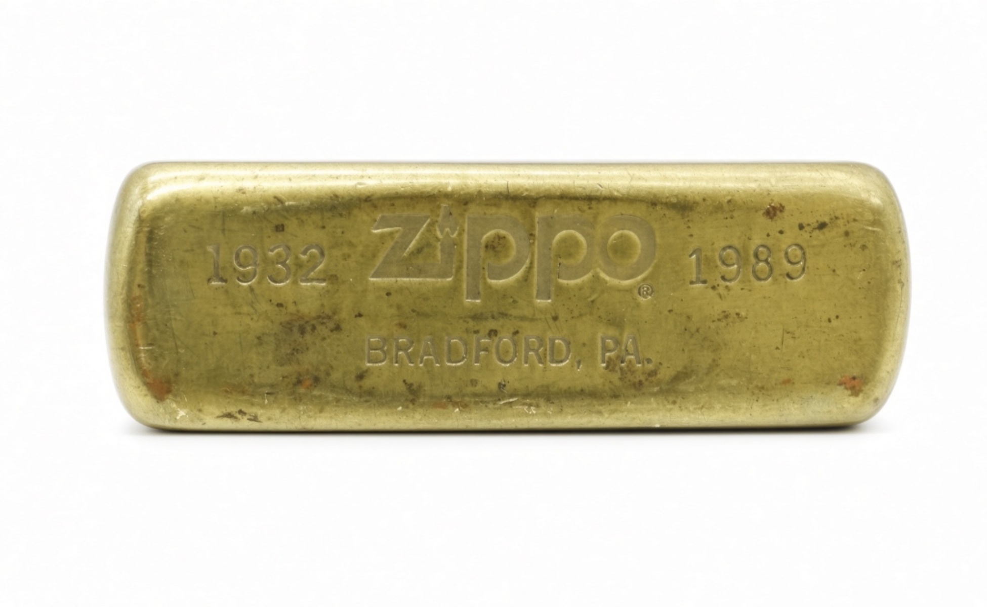 1989 Zippo Slim Brass Lighter