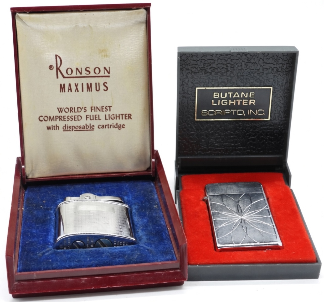 Ronson Maximus & Scripto Butane Lighter Duo