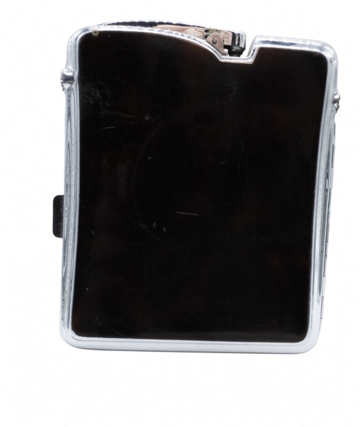 Ronson Art Deco Cigarette Case, Chrome & Enamel