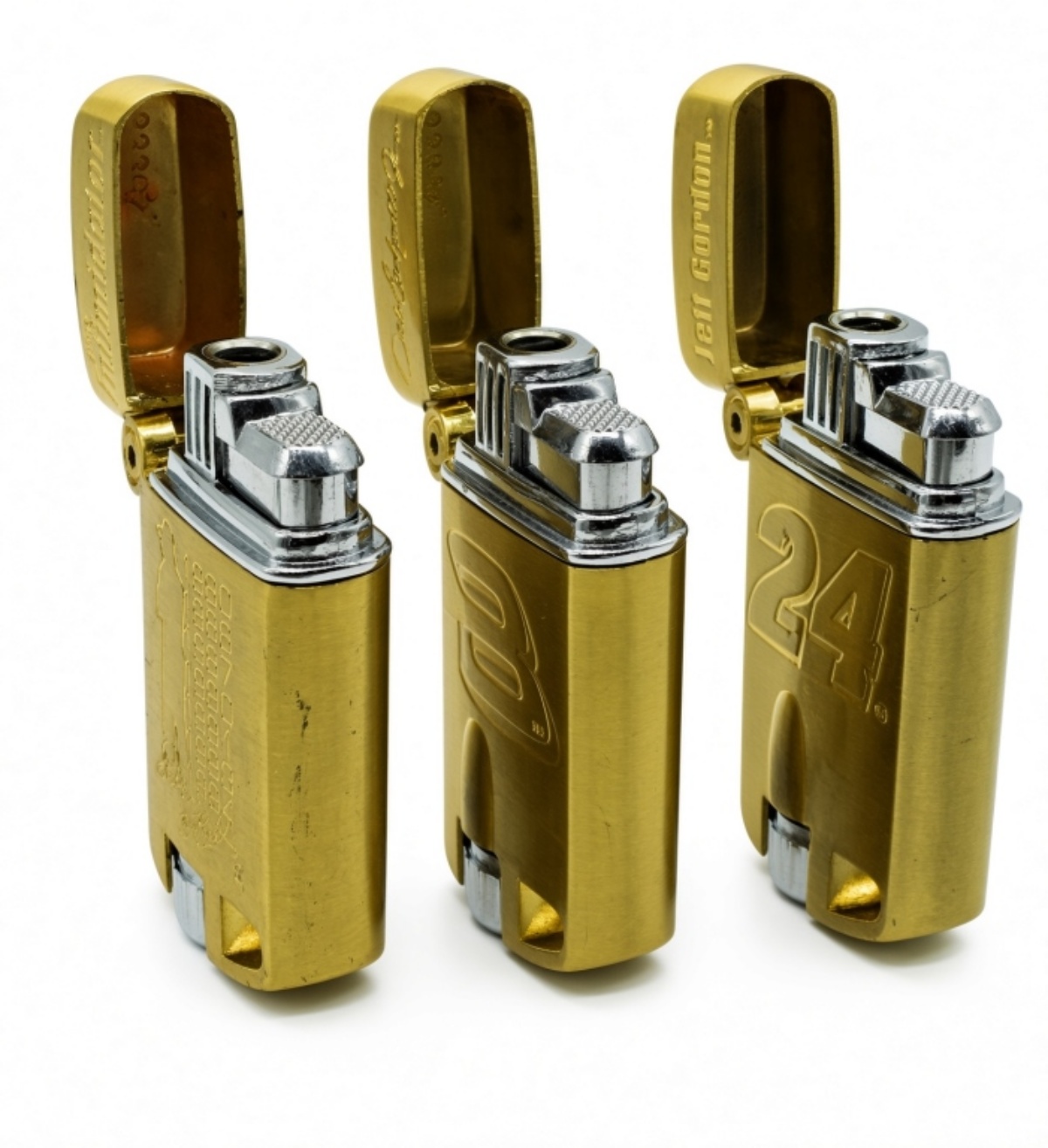 NASCAR 24k Gold Plated Butane Lighters Set of 3