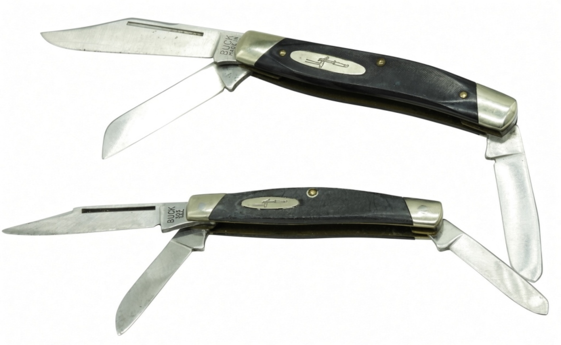Buck 303 & Buck Folding Knives, Black Handles