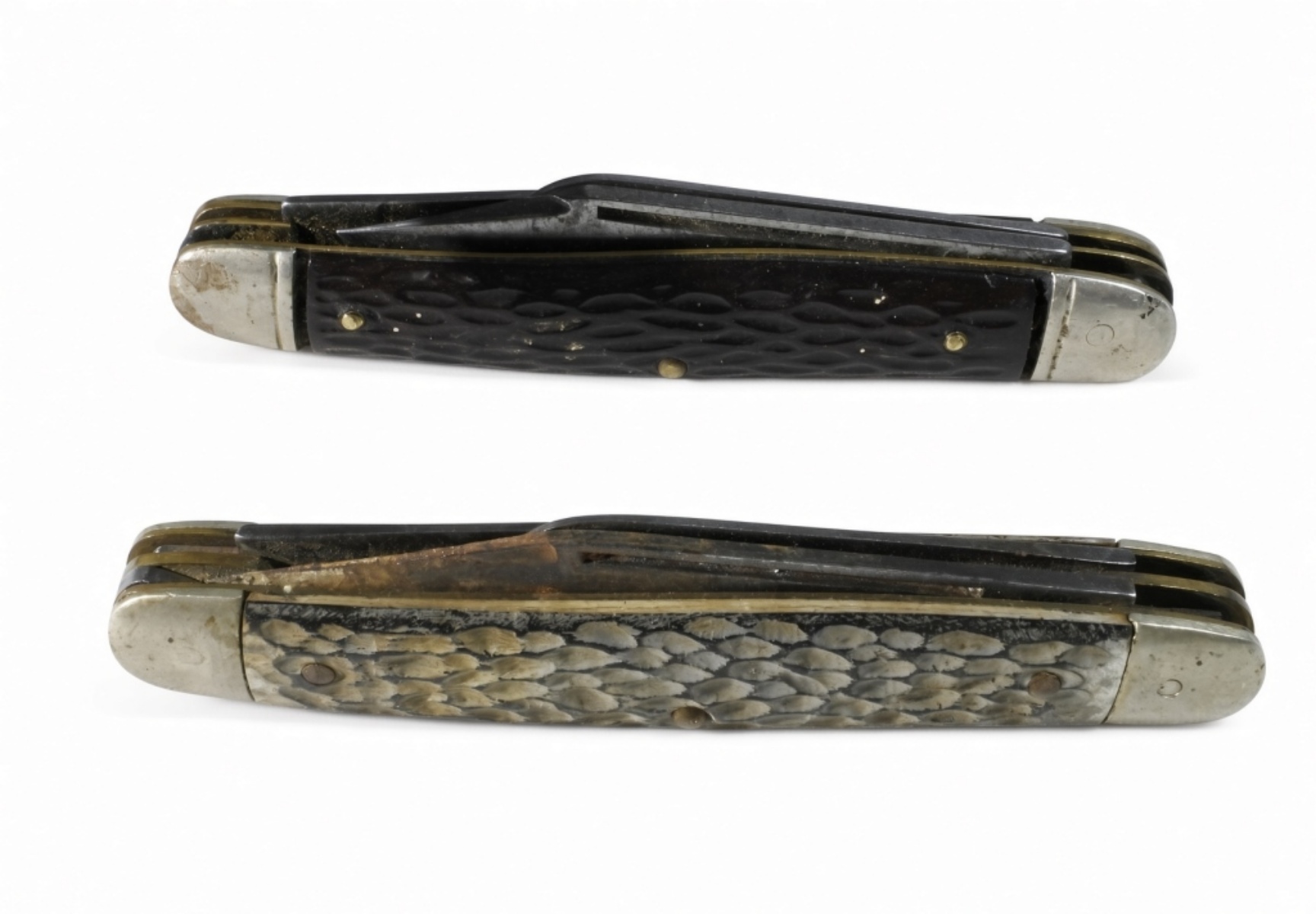 (2) Pocket Knives Jigged Handles